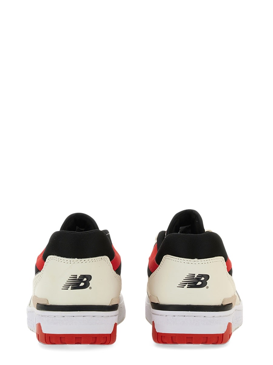 New Balance '550' White And Red Low Top Sneakers With Logo And Contrasting Details In Ivory