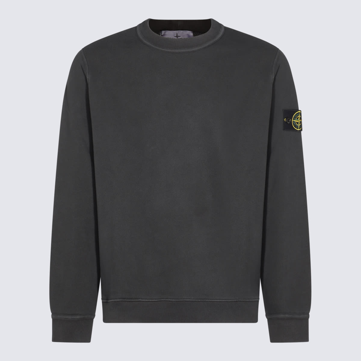 Shop Stone Island Grey Cotton Sweatshirt In Lead Grey