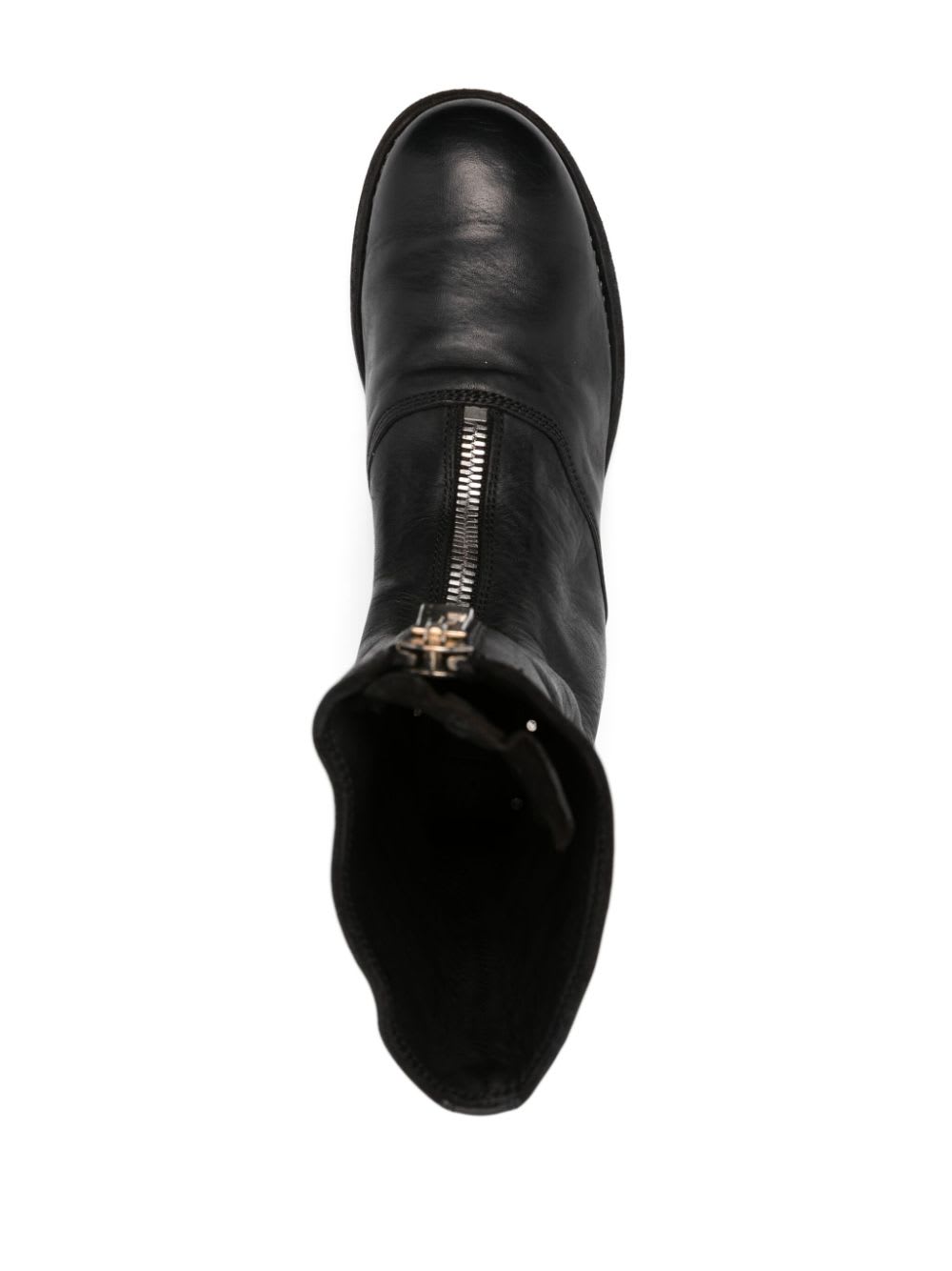 Shop Guidi Front Zip Boots In Blkt Black