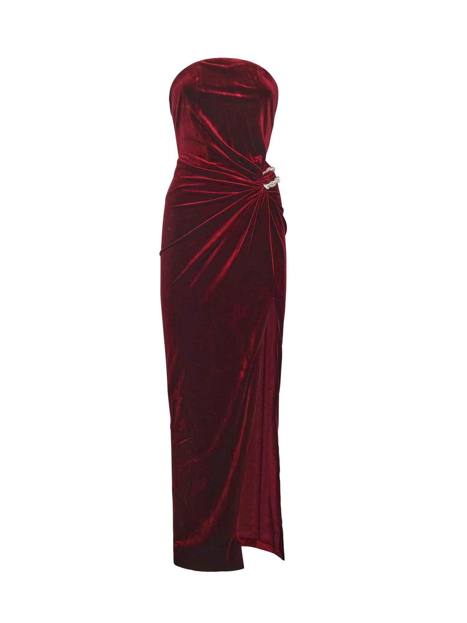 Self-portrait Maxi Velvet Dress In Purple