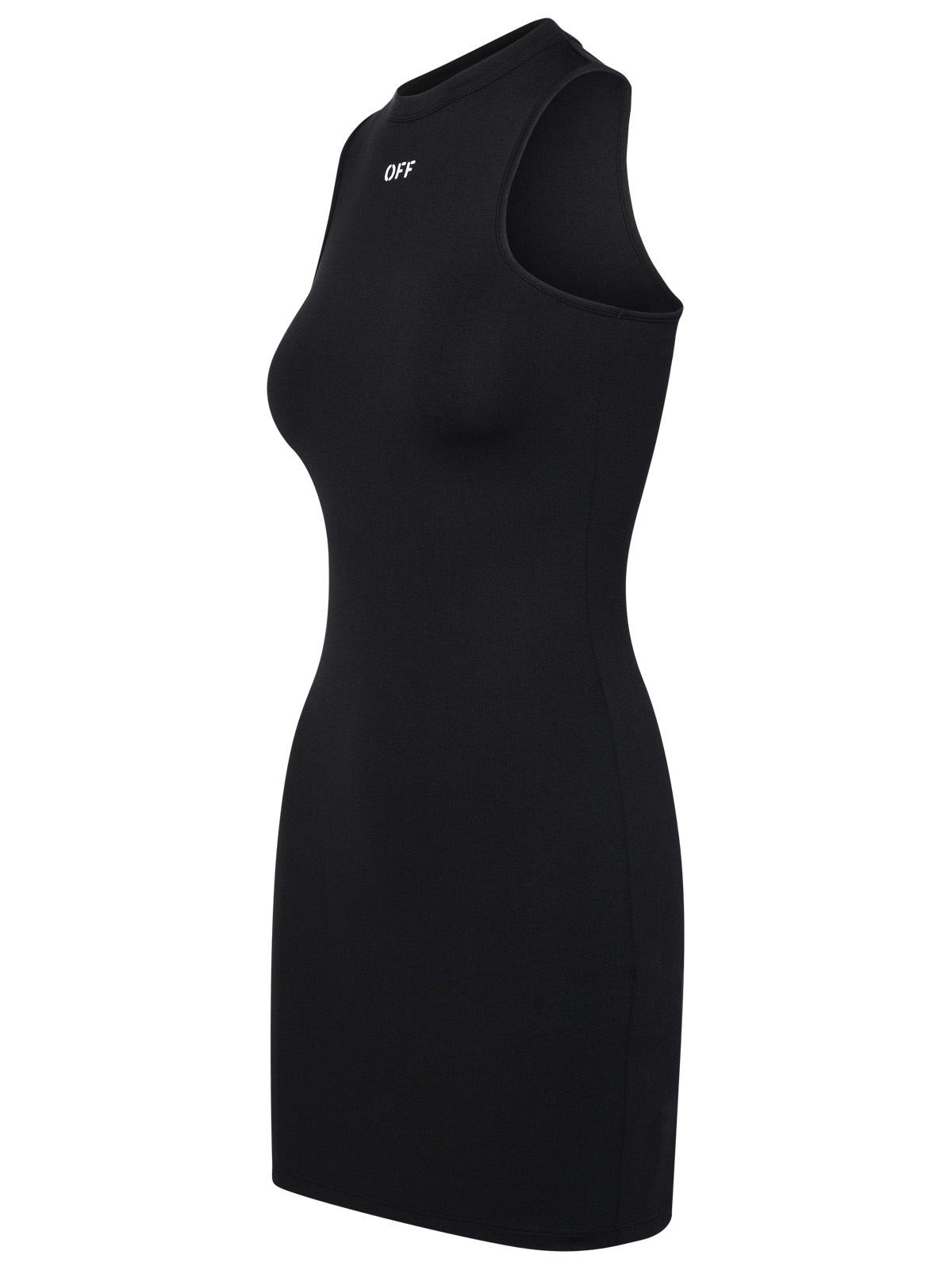 Shop Off-white Rowing Black Polyamide Dress