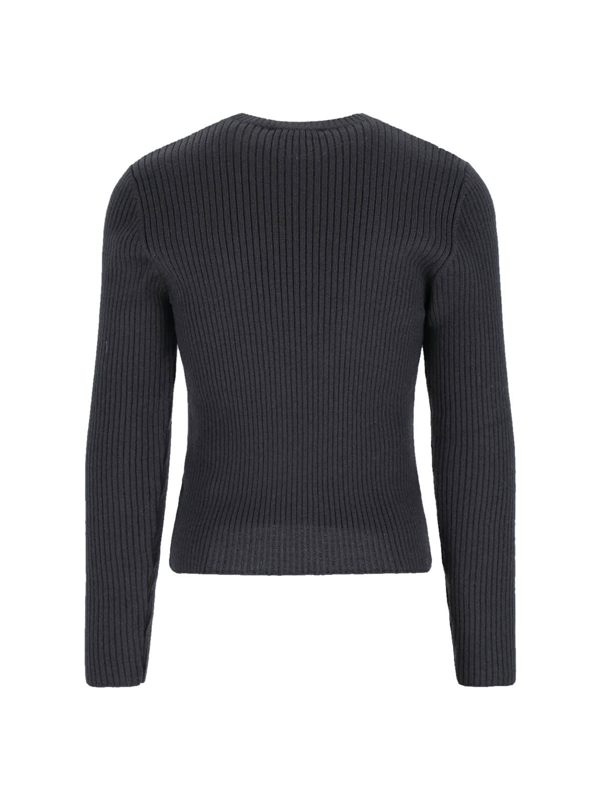 Our Legacy Slim Fit Long Sleeve Ribbed Crew Sweater In Black