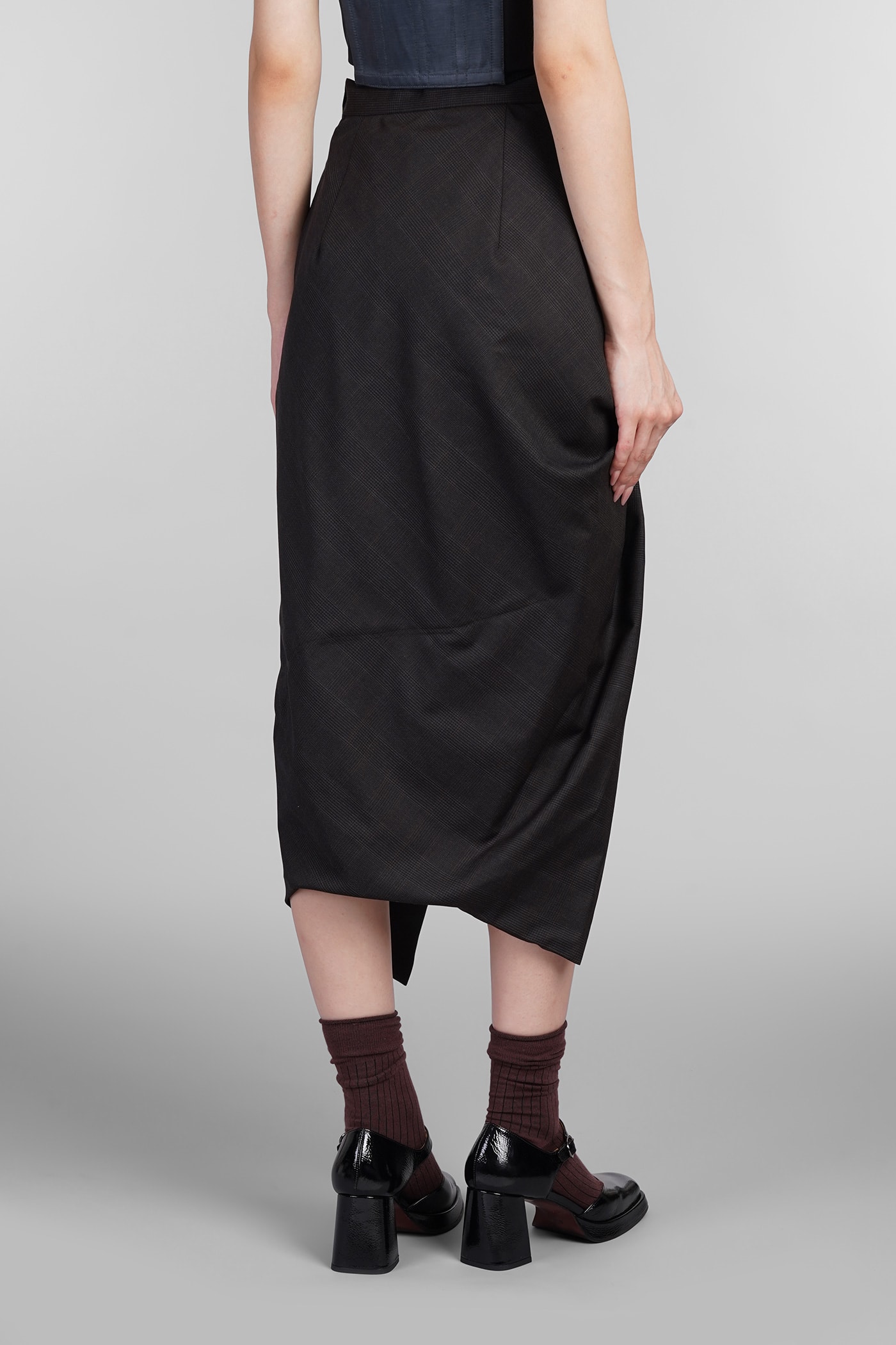 VIVIENNE WESTWOOD SKIRT IN BROWN WOOL 