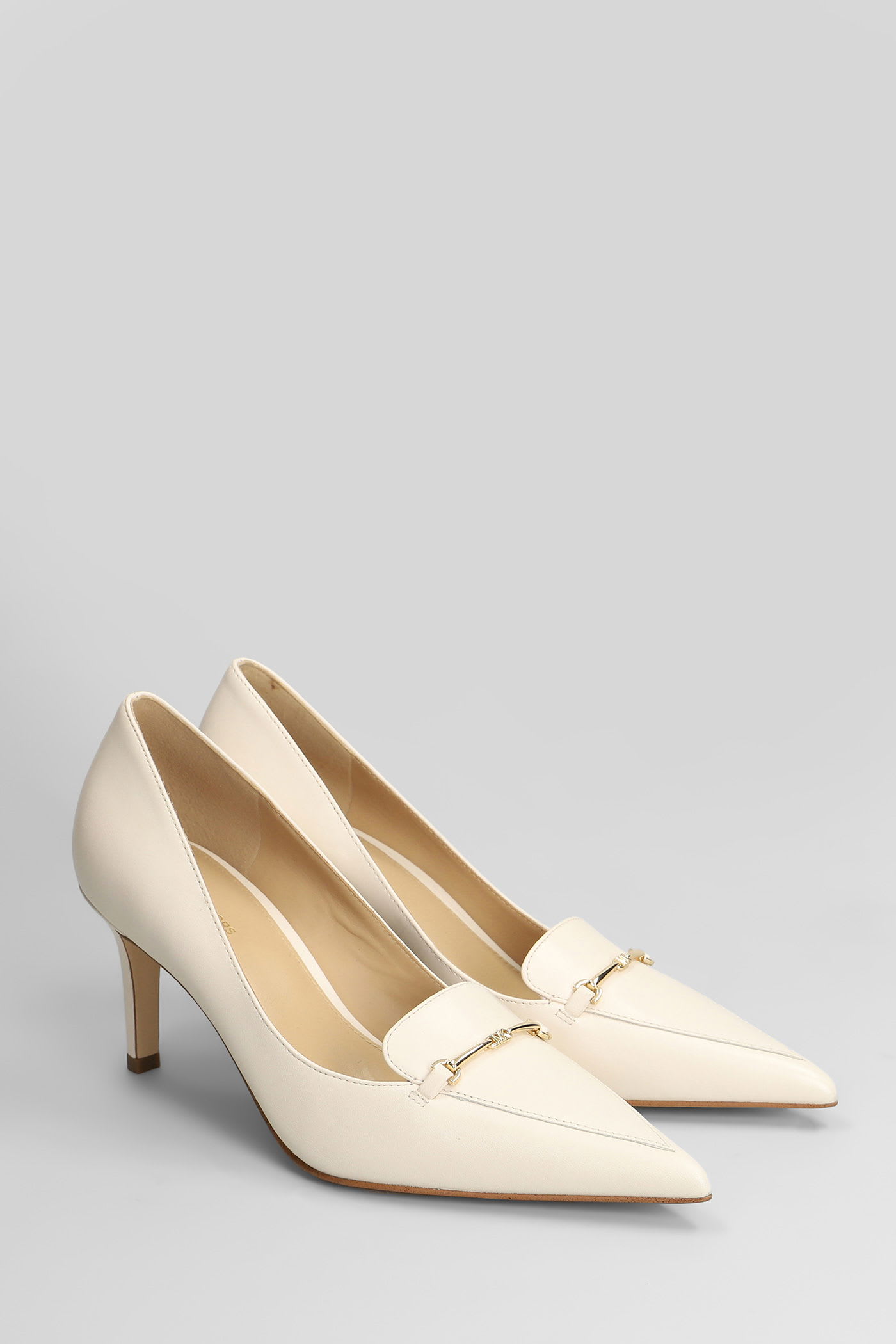 Michael Kors Lena Pump Pumps In Beige Leather In Neutral