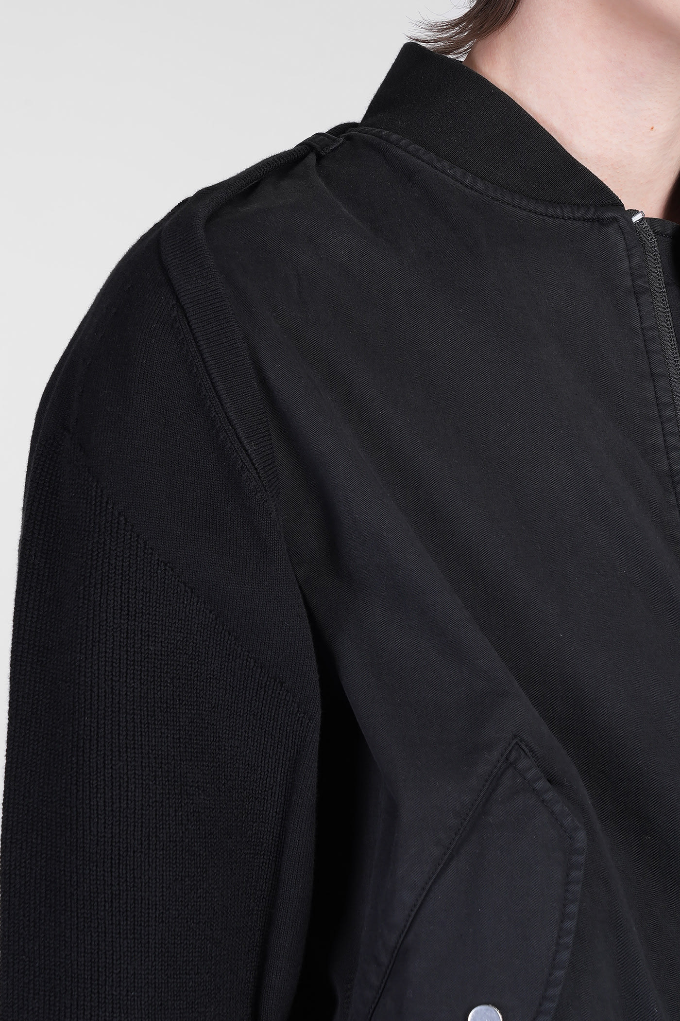 Helmut Lang Bomber In Black Cotton