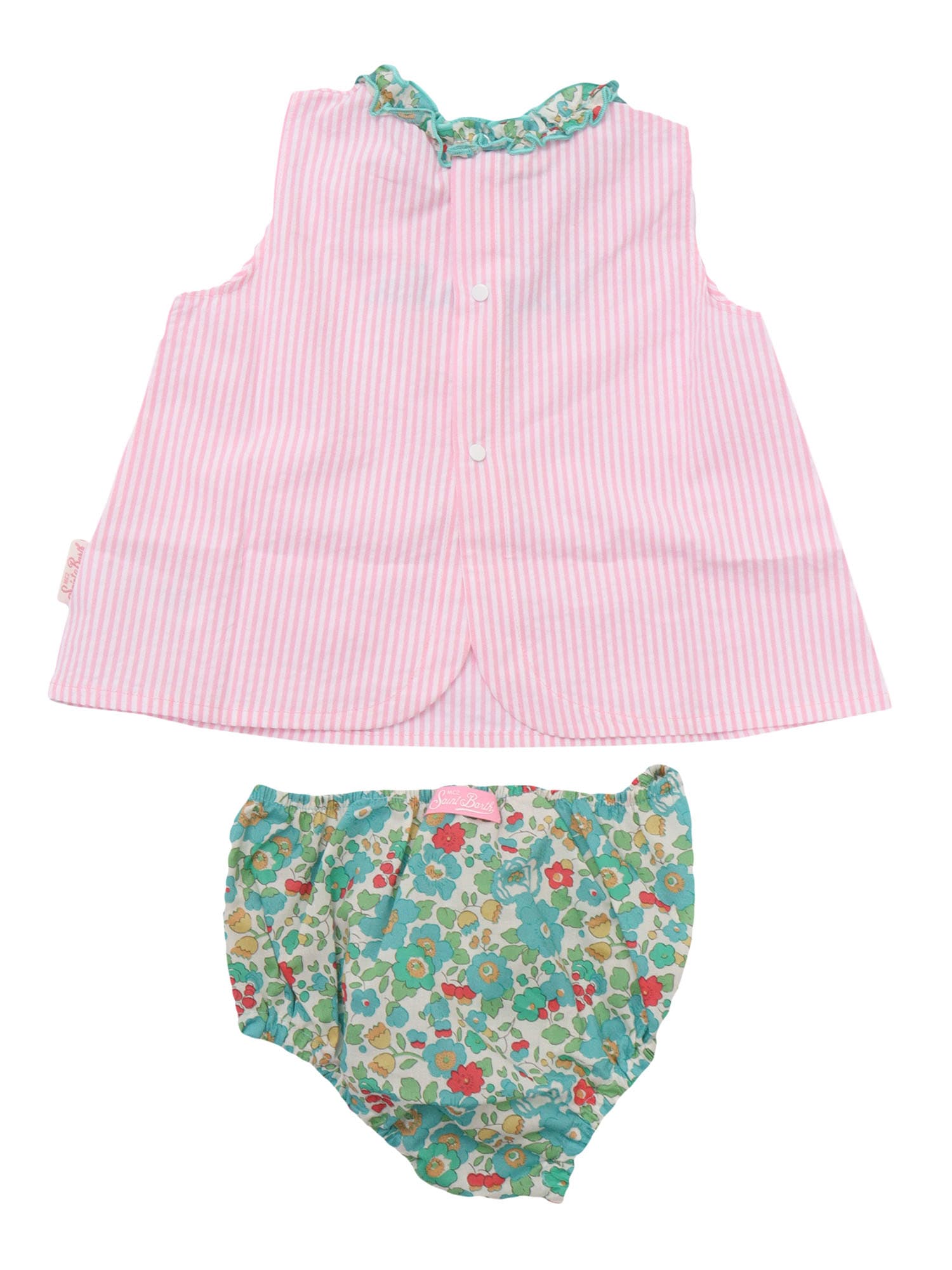 Mc2 Saint Barth Enfant Set Top & Culottes In Multicolor