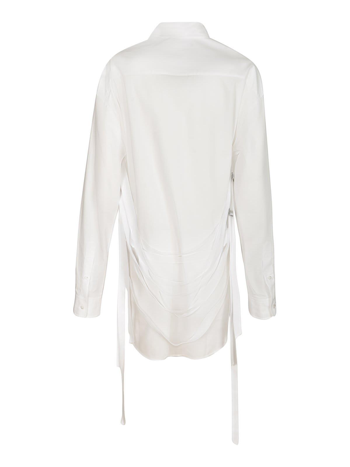 Ann Demeulemeester Dete Long Pocket Shirt In Bianco