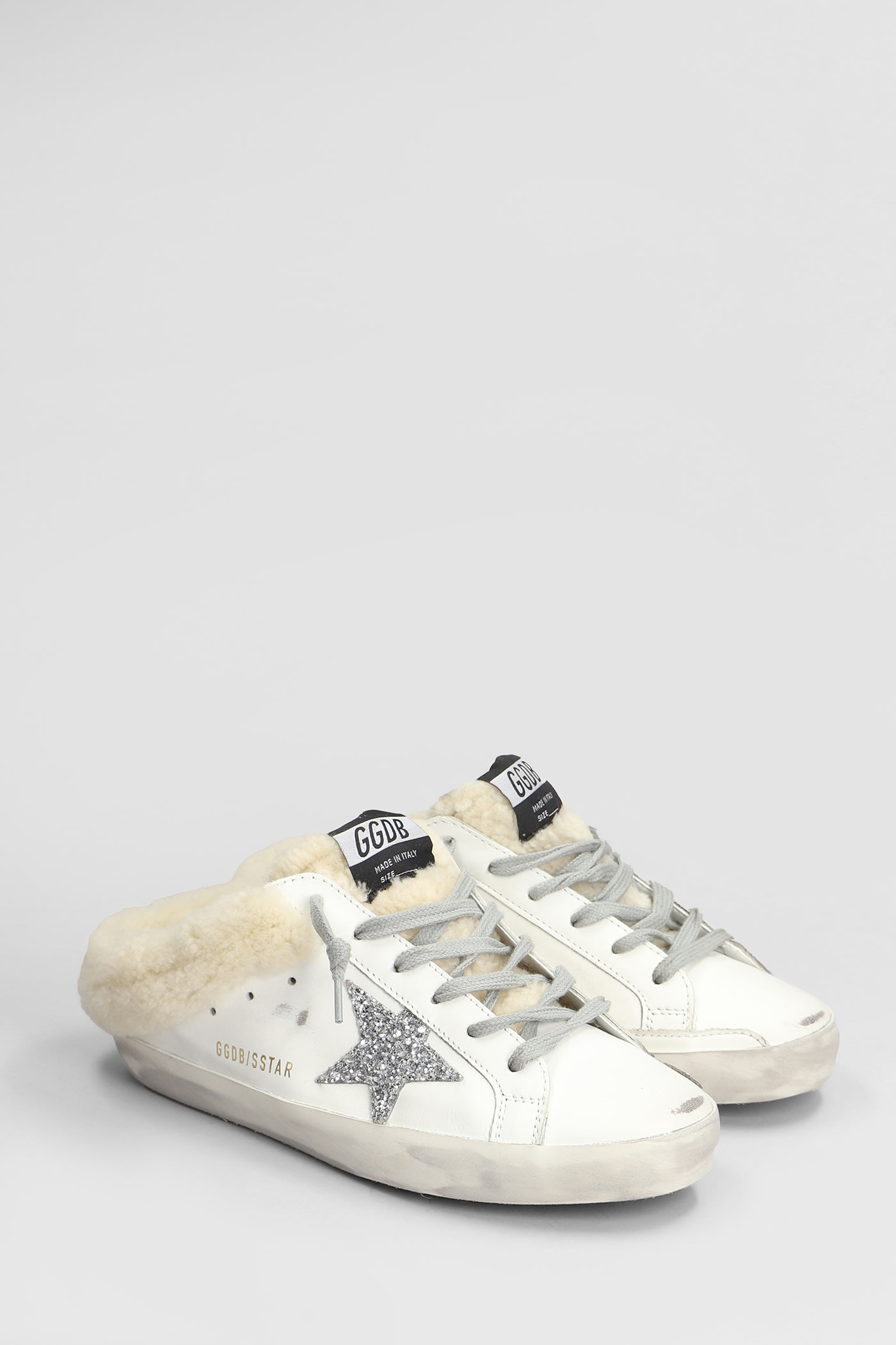 Shop Golden Goose Superstar Sneakers In White Leather