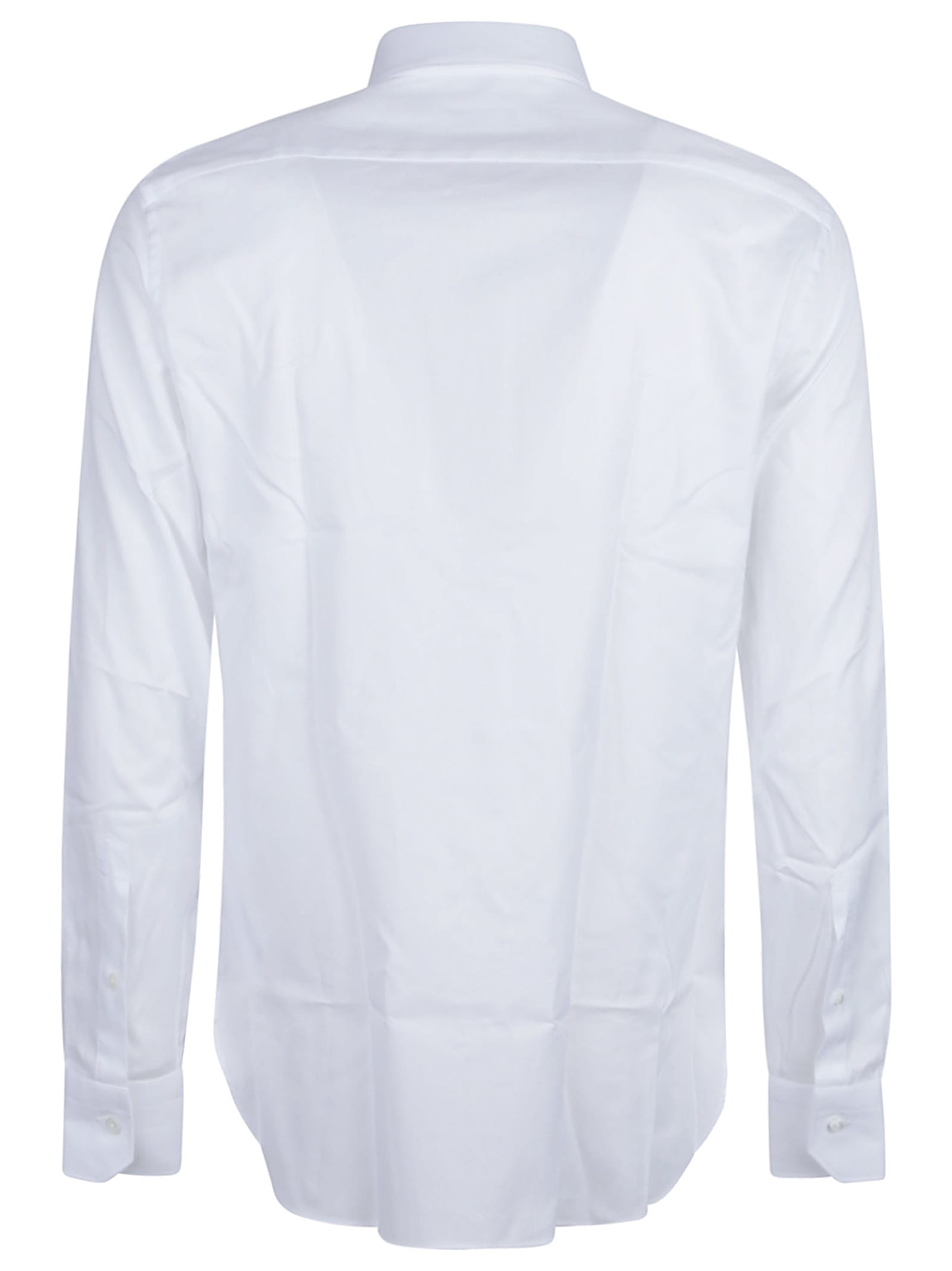 Zegna Micro Striped Trecapi Tailored Fit Long Sleeve Shirt In White