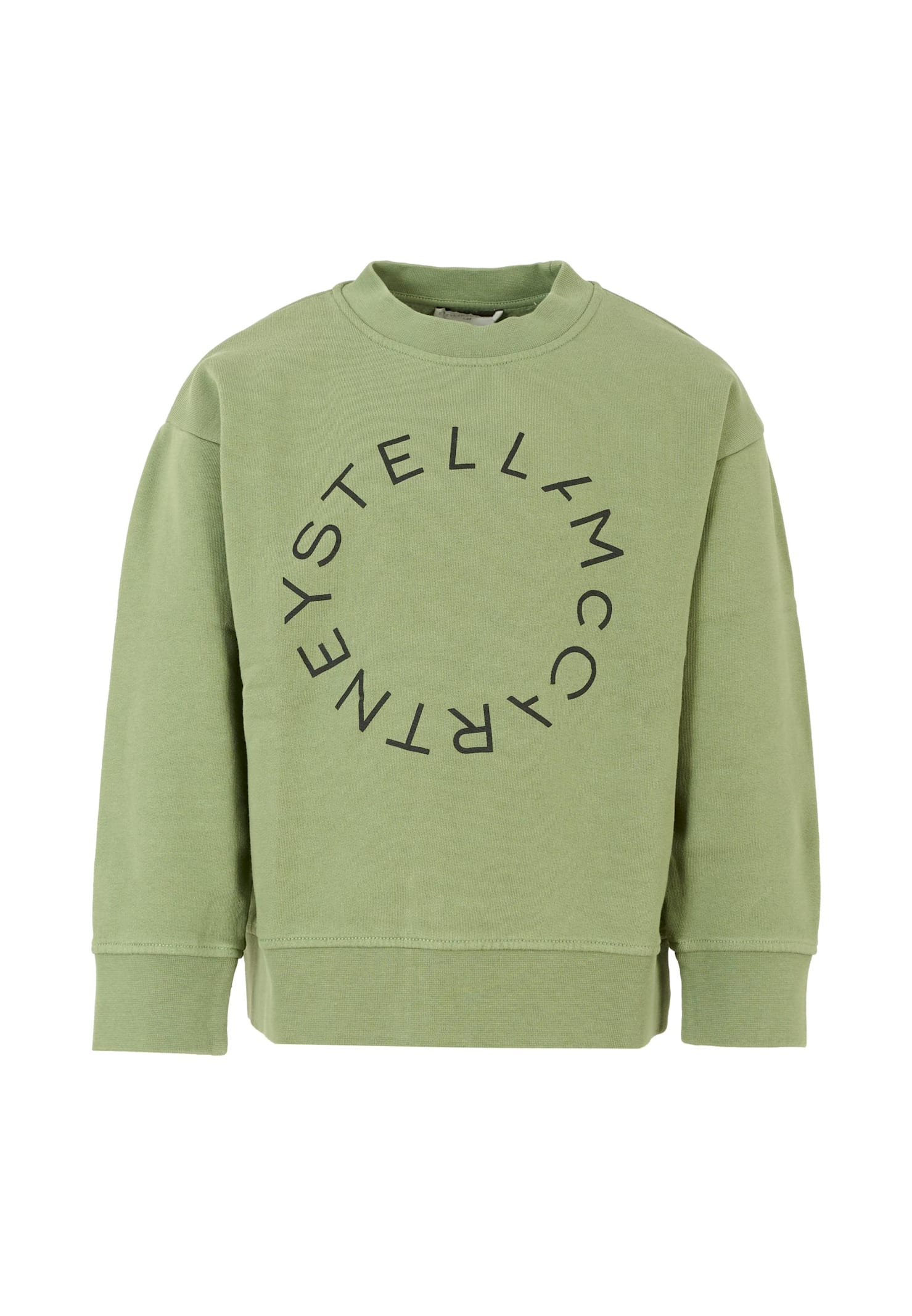 Stella Mccartney Green Sweatshirt For Kids With Logo In Green