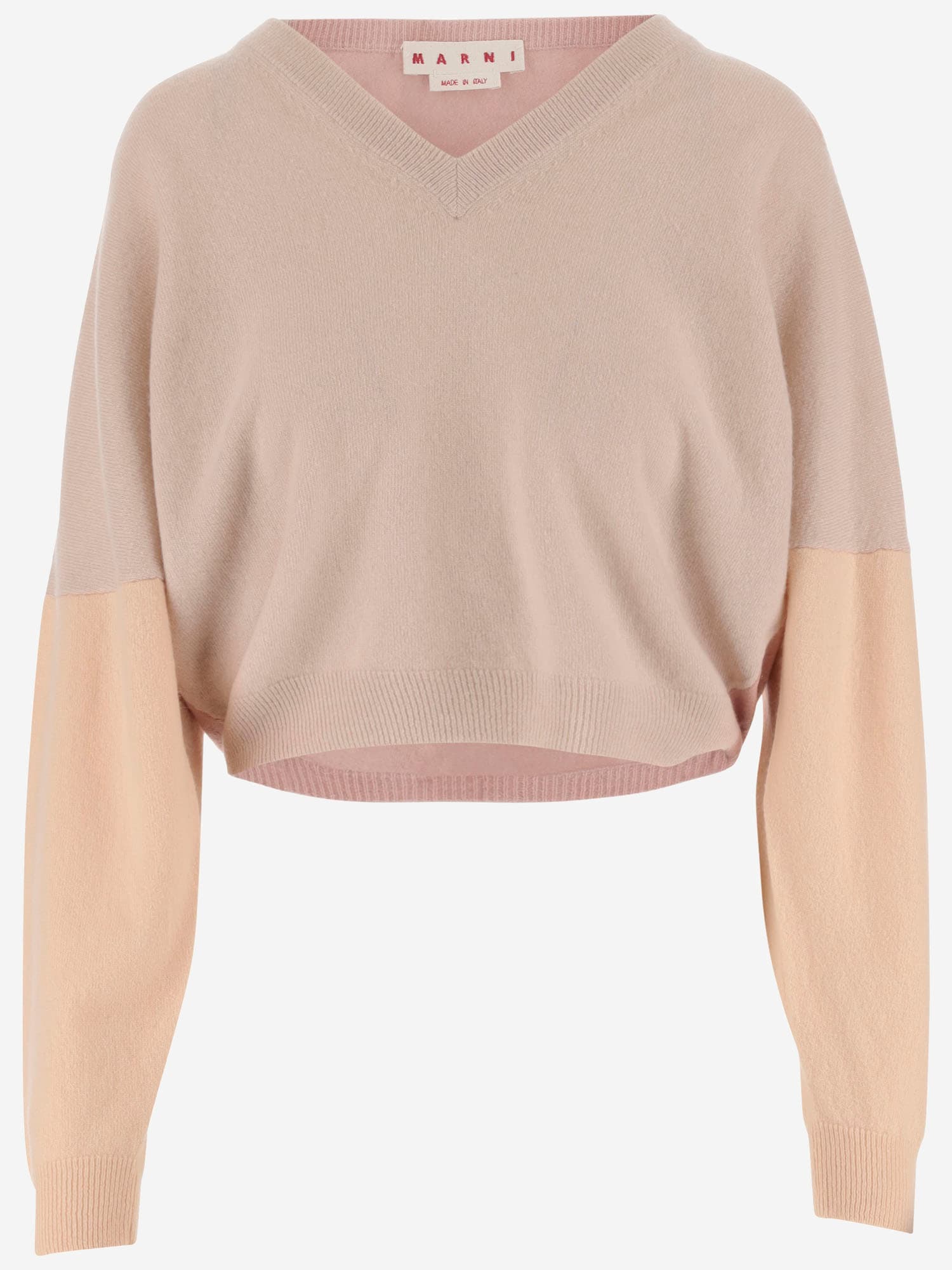 Shop Marni Color Block Wool And Cashmere Pullover In Pink