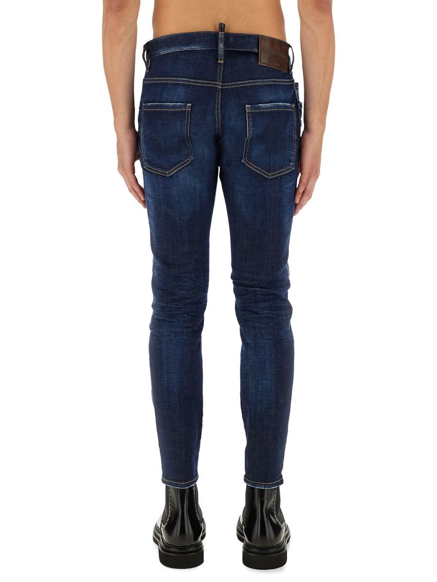 Dsquared2 Man Jeans Blue Size 30 Cotton, Elastane In Burgundy