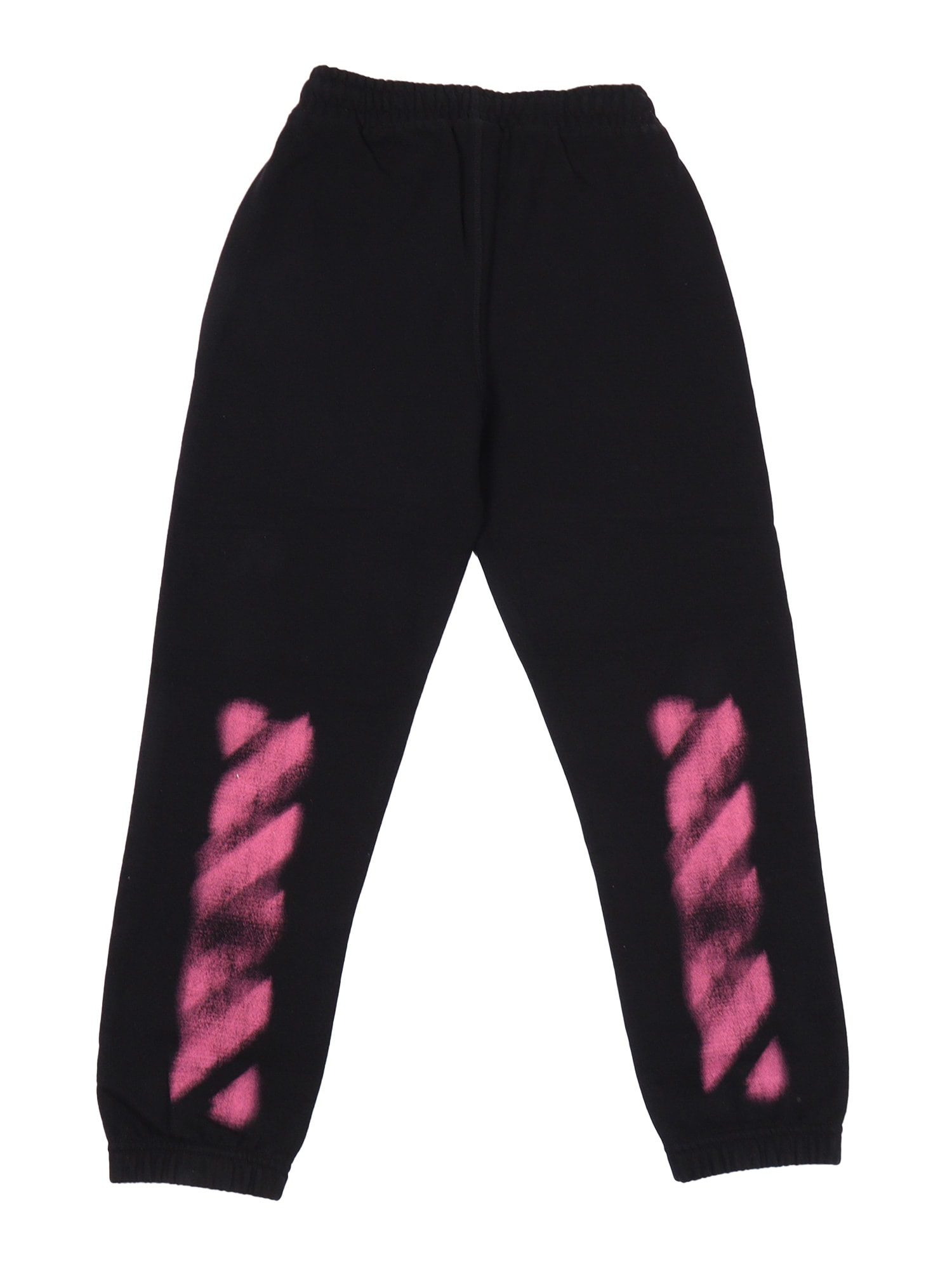Off-white Arrow Spray Sweatpant Black - Fuchsia In Black