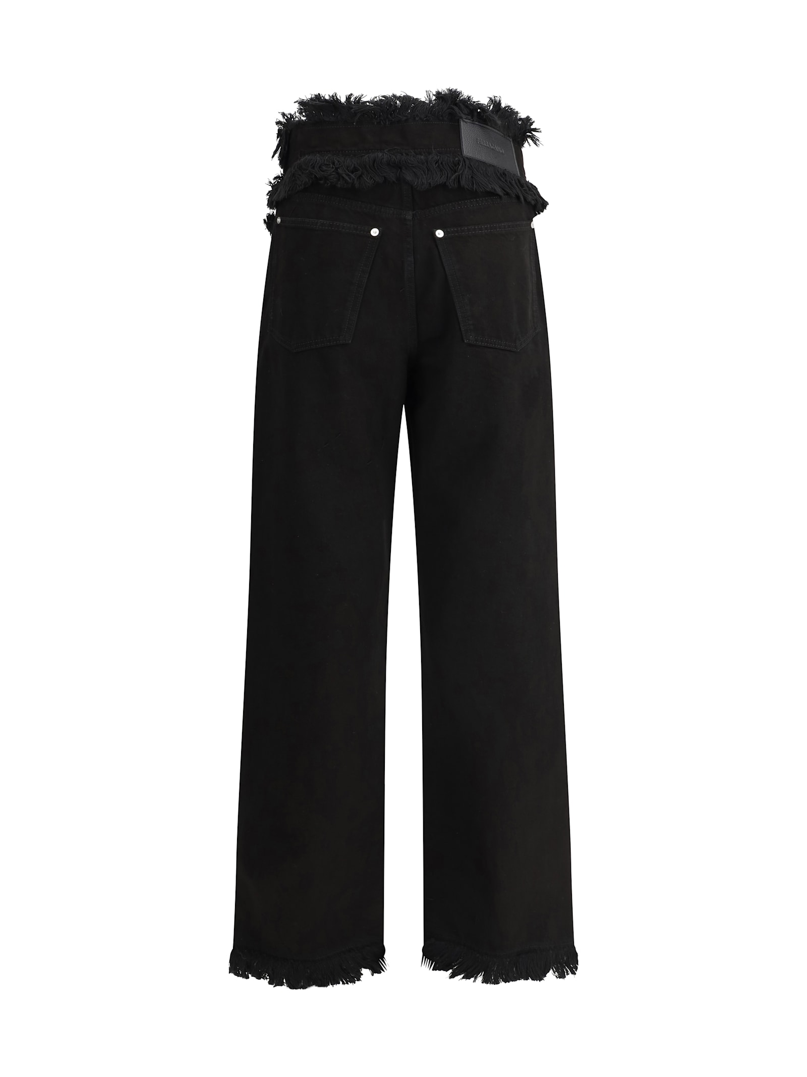 Ferragamo Frayed High-rise Straight-leg Pants