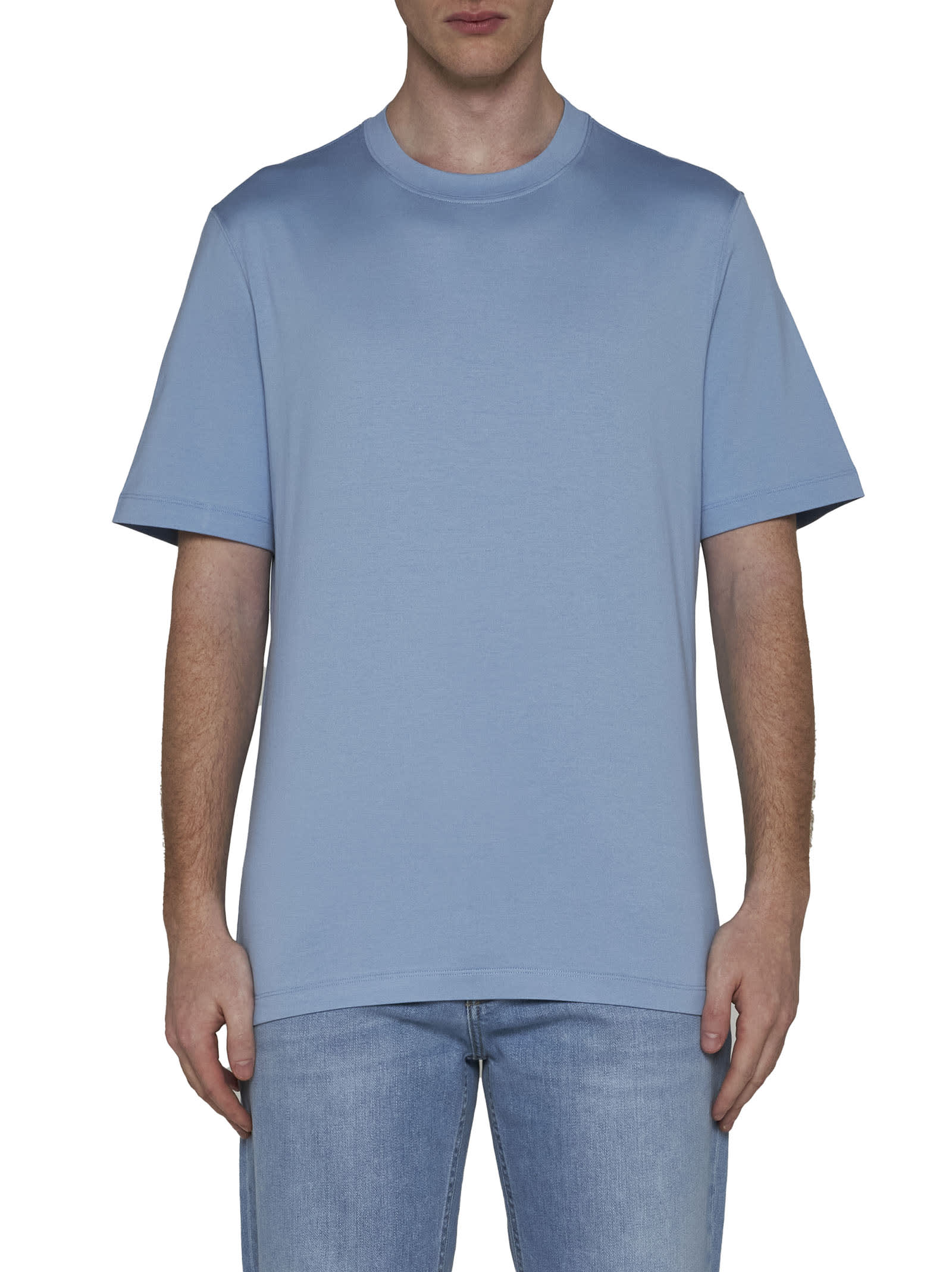 Shop Brunello Cucinelli T-shirt In Turquoise