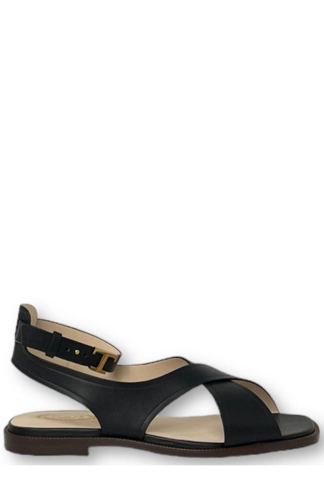 TOD'S LOGO-PLAQUE SLINGBACK SANDALS TODS