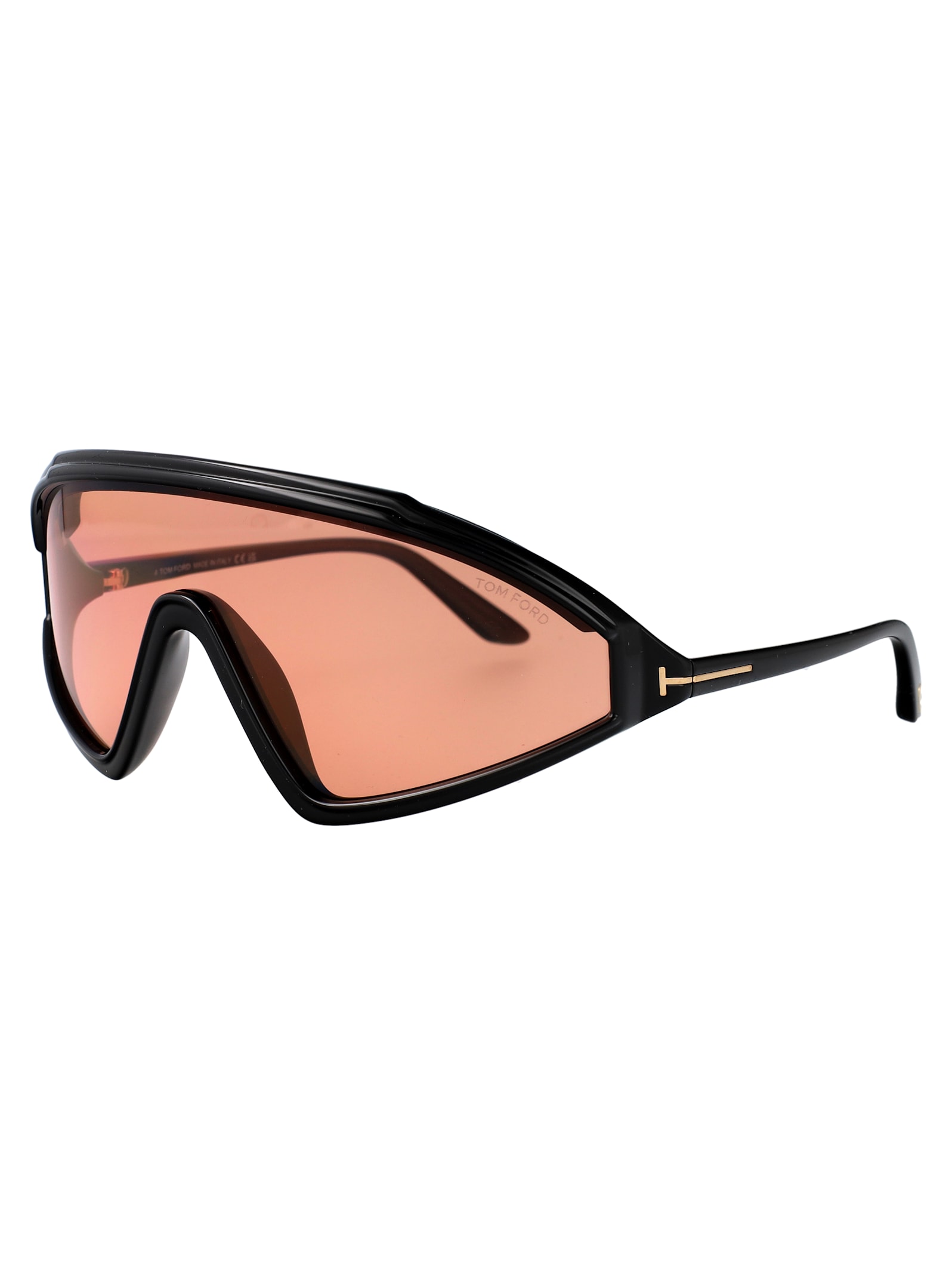 Tom Ford Sunglasses In 01e Nero Lucido / Marrone