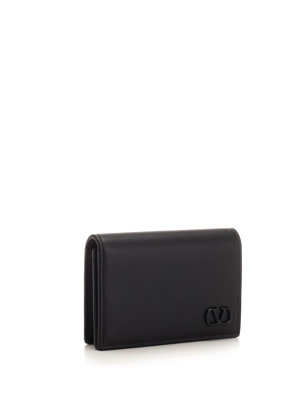 Shop Valentino Vlogo Signature Card Holder In Black