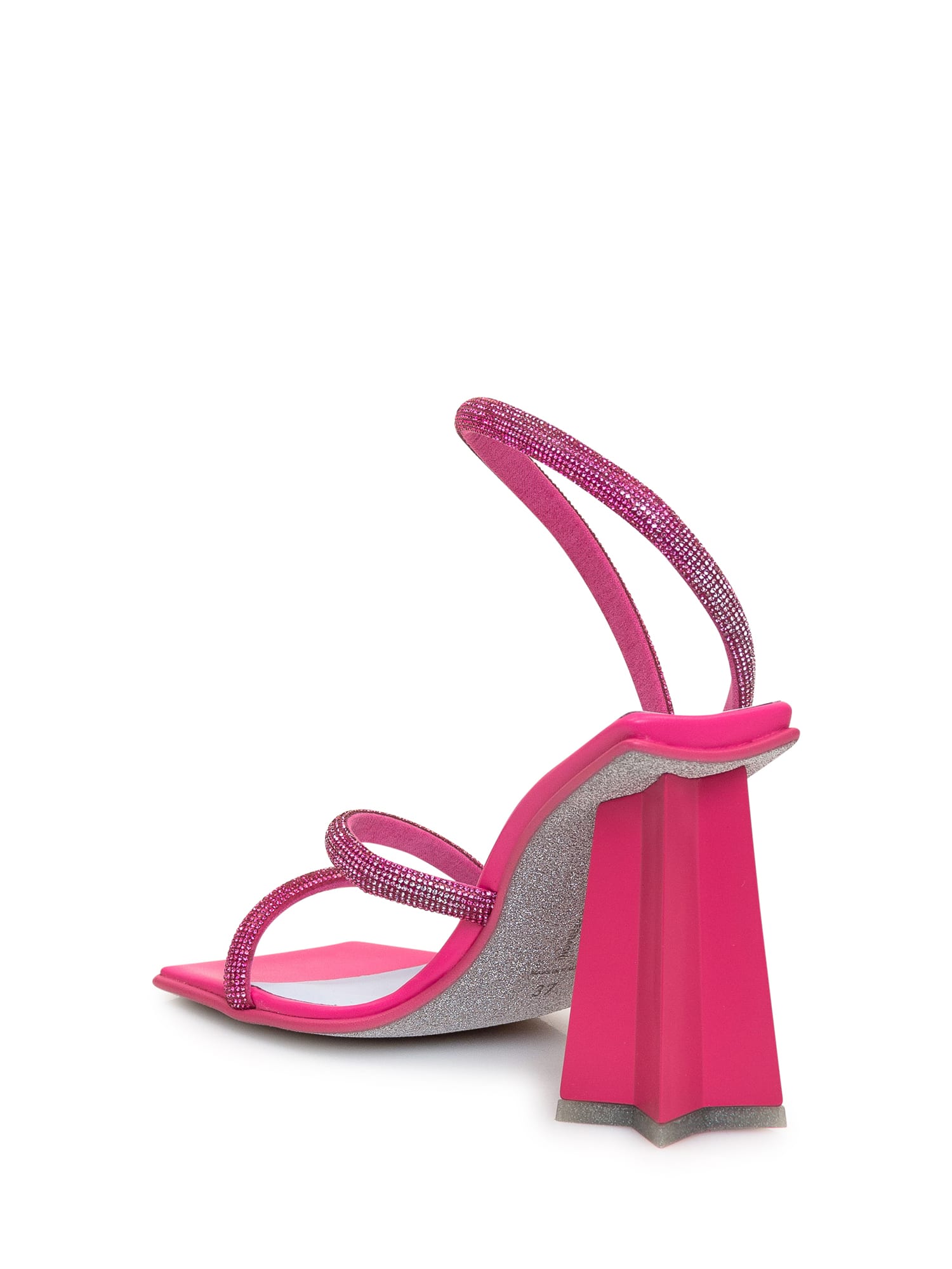 Shop Chiara Ferragni Andromeda Rhinestones Sandal In Carmine Rose Strass