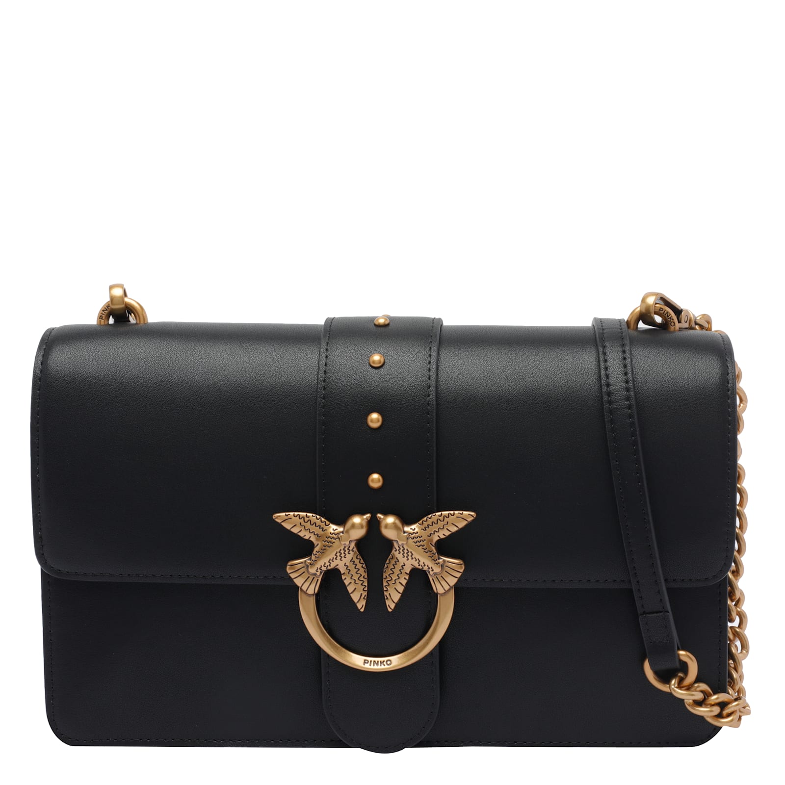 Pinko Love One Antique Gold Green Shoulder Bag
