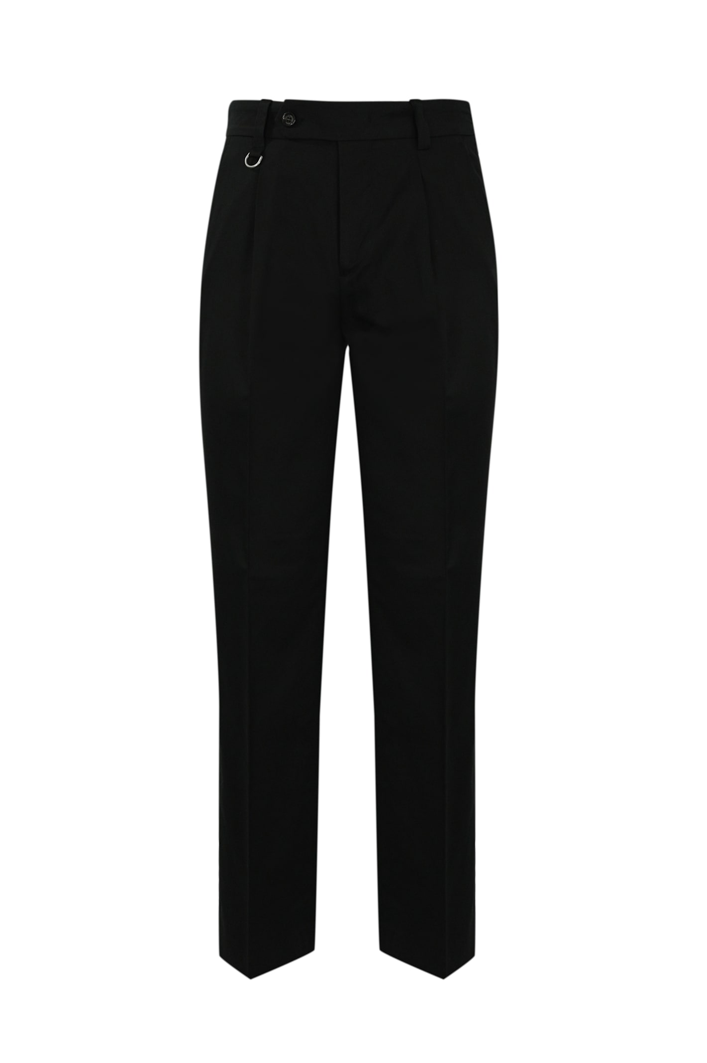 Chino Trousers With Pleats In Cotton Blend