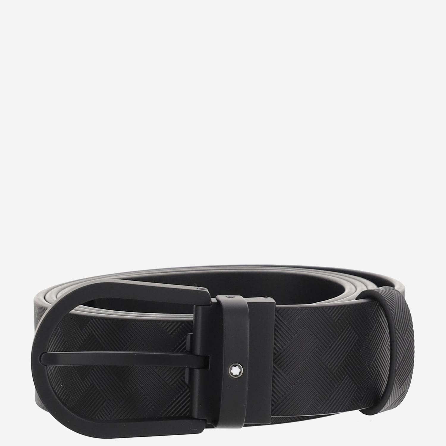 Shop Montblanc Leather Belt With Logo In Black