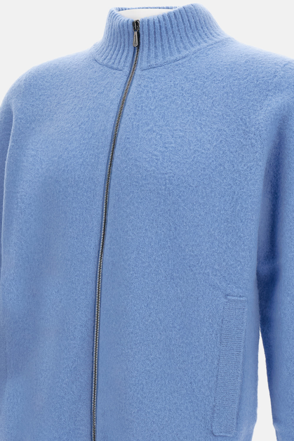 Drumohr Brushed Cardigan In Blue