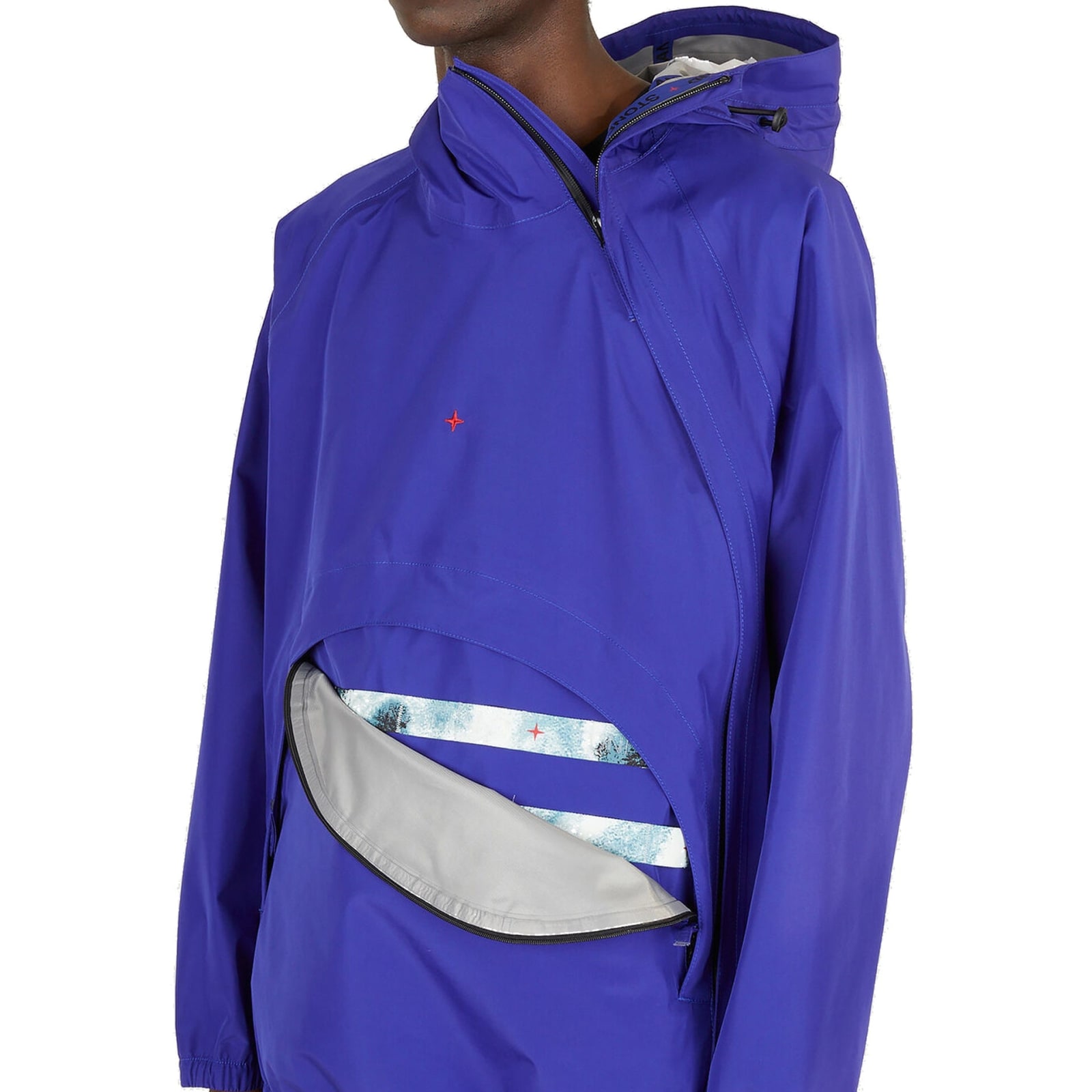 Shop Stone Island Marina 3l Hooded Jacket In Blue