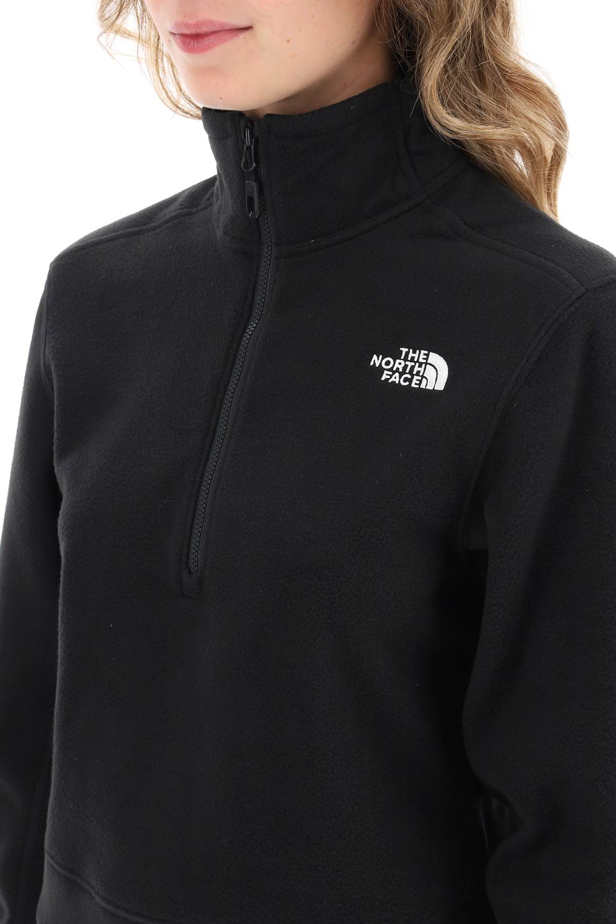 Shop The North Face Glacer Cropped Fleece Sweatshirt In Tnf Black (black)