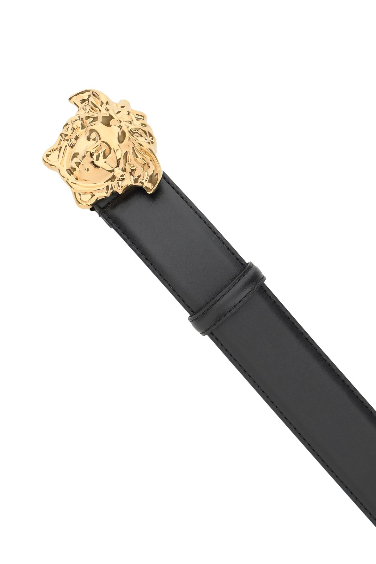 Shop Versace Black Leather Belt