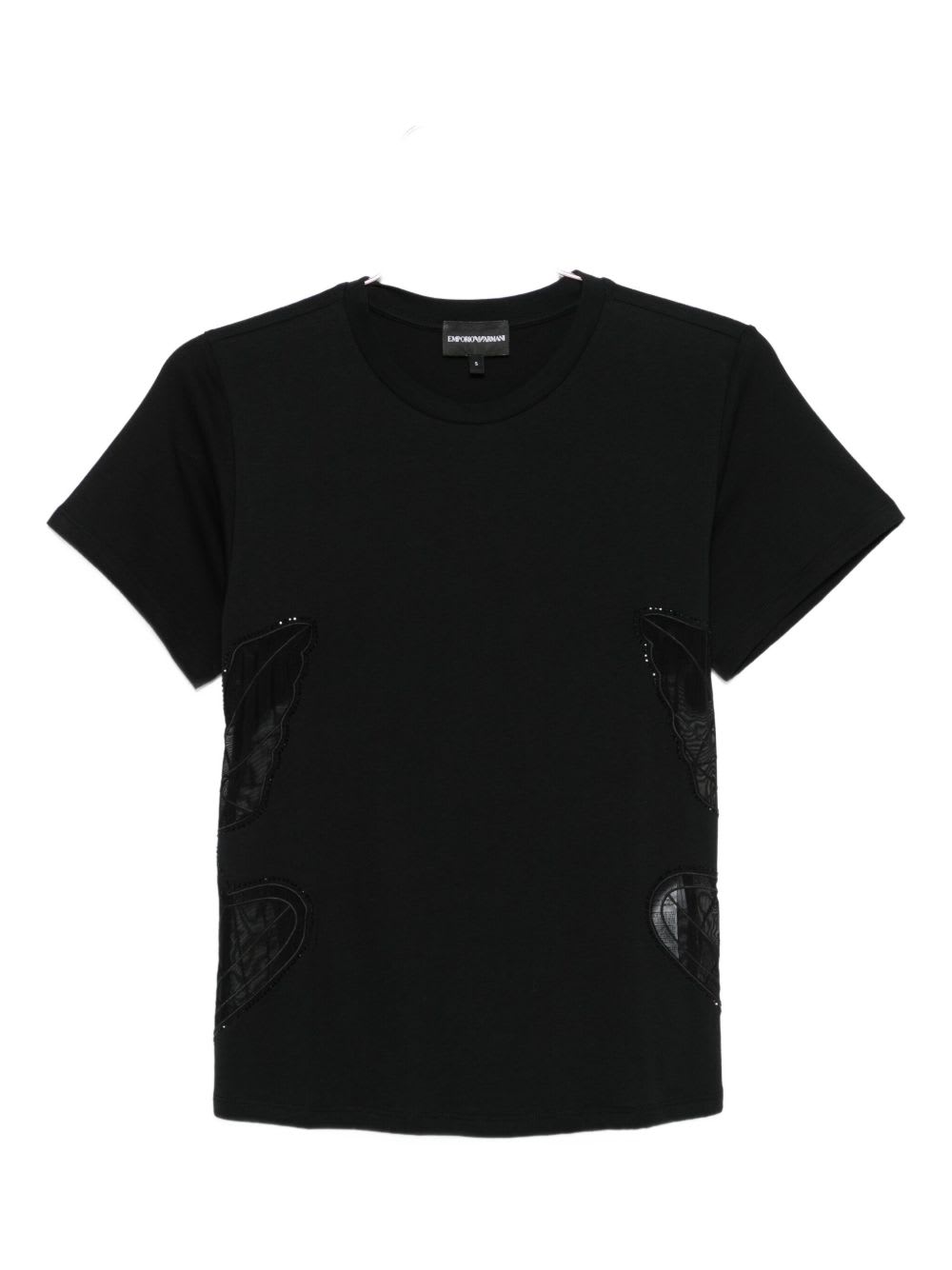 Emporio Armani Cotton Logo Graphic Print T-shirt In Black