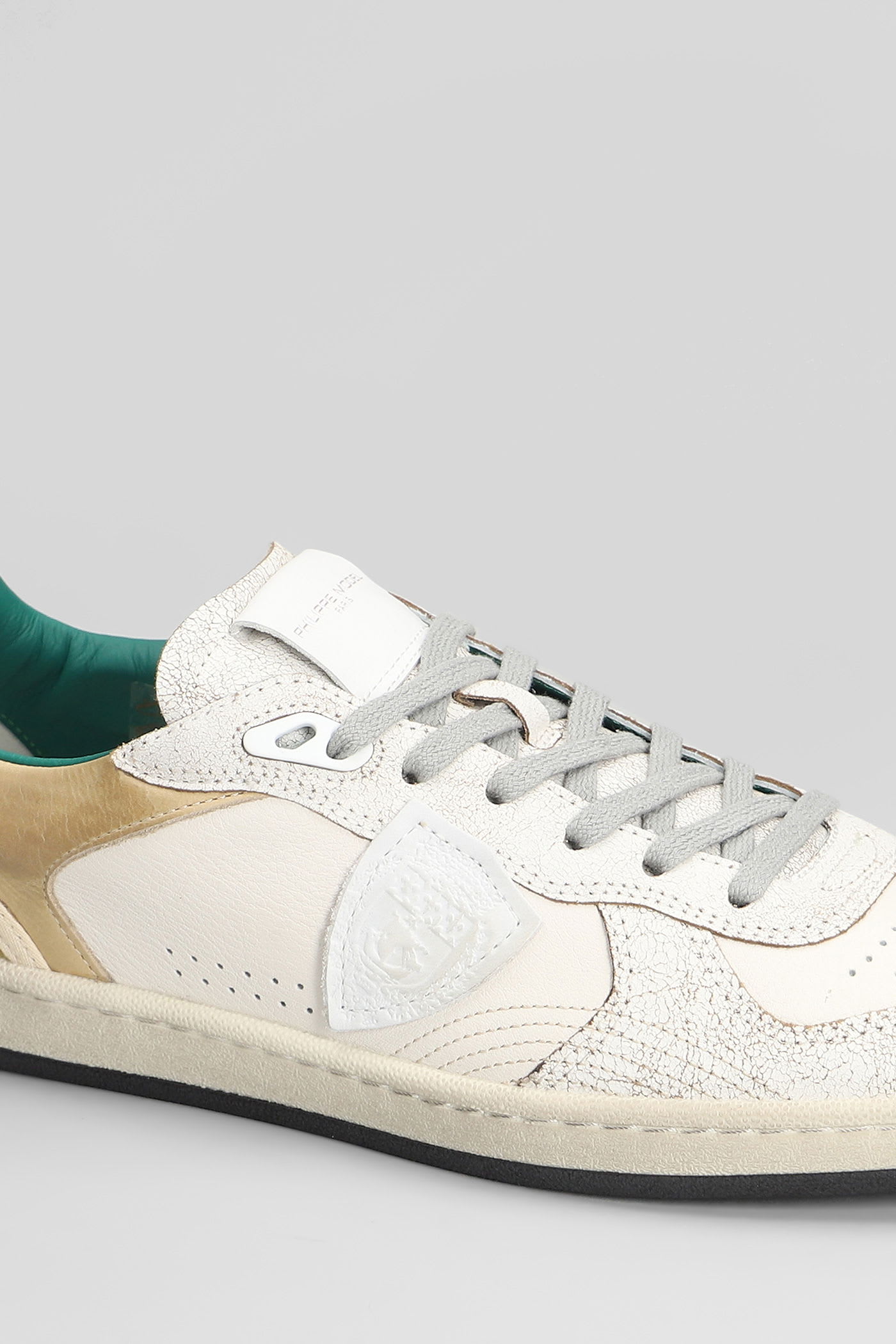 Philippe Model Pgal Low Sneakers In White Leather In Multi