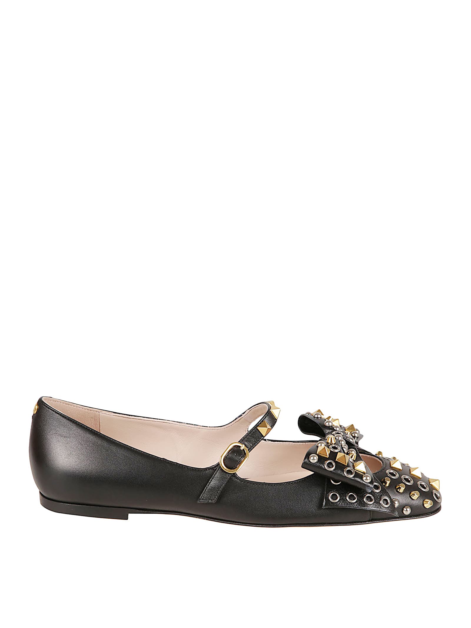 Valentino Garavani Ballerina Mary-jane Bowow With Studs In Multi