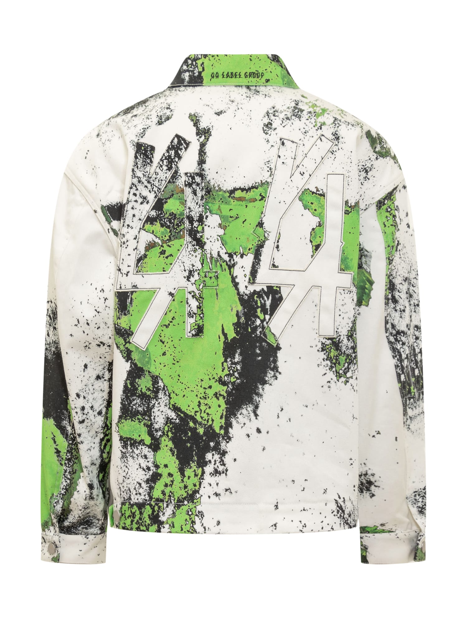 Shop 44 Label Group Jacket With Corrosive Effect In White-grunge Green