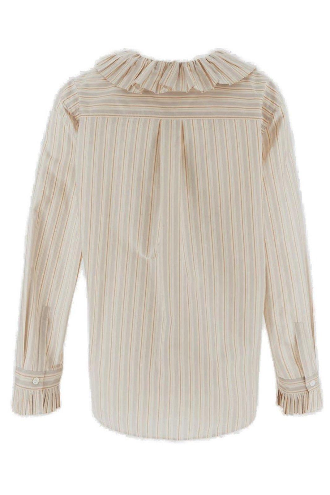 Philosophy Di Lorenzo Serafini Ruffled Striped Shirt