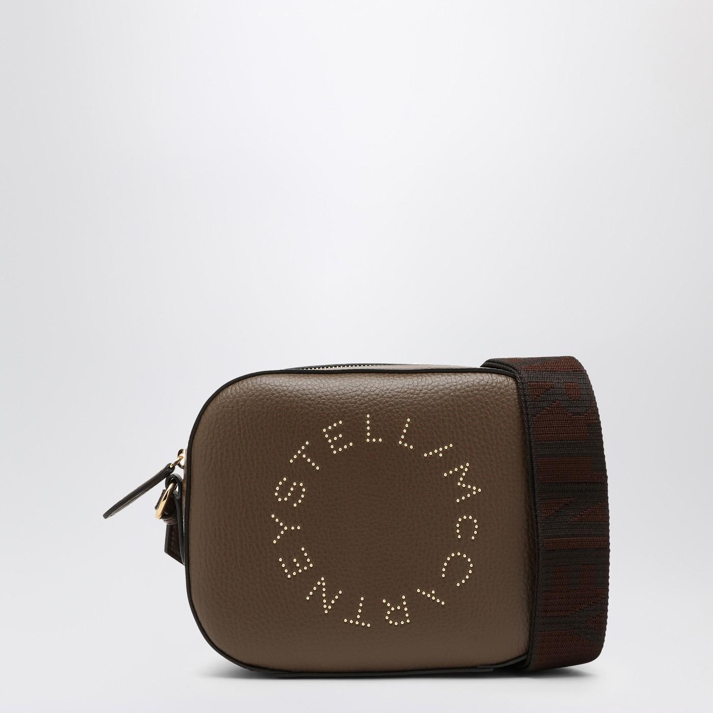 Shop Stella Mccartney Mini Stella Logo Brown Bag