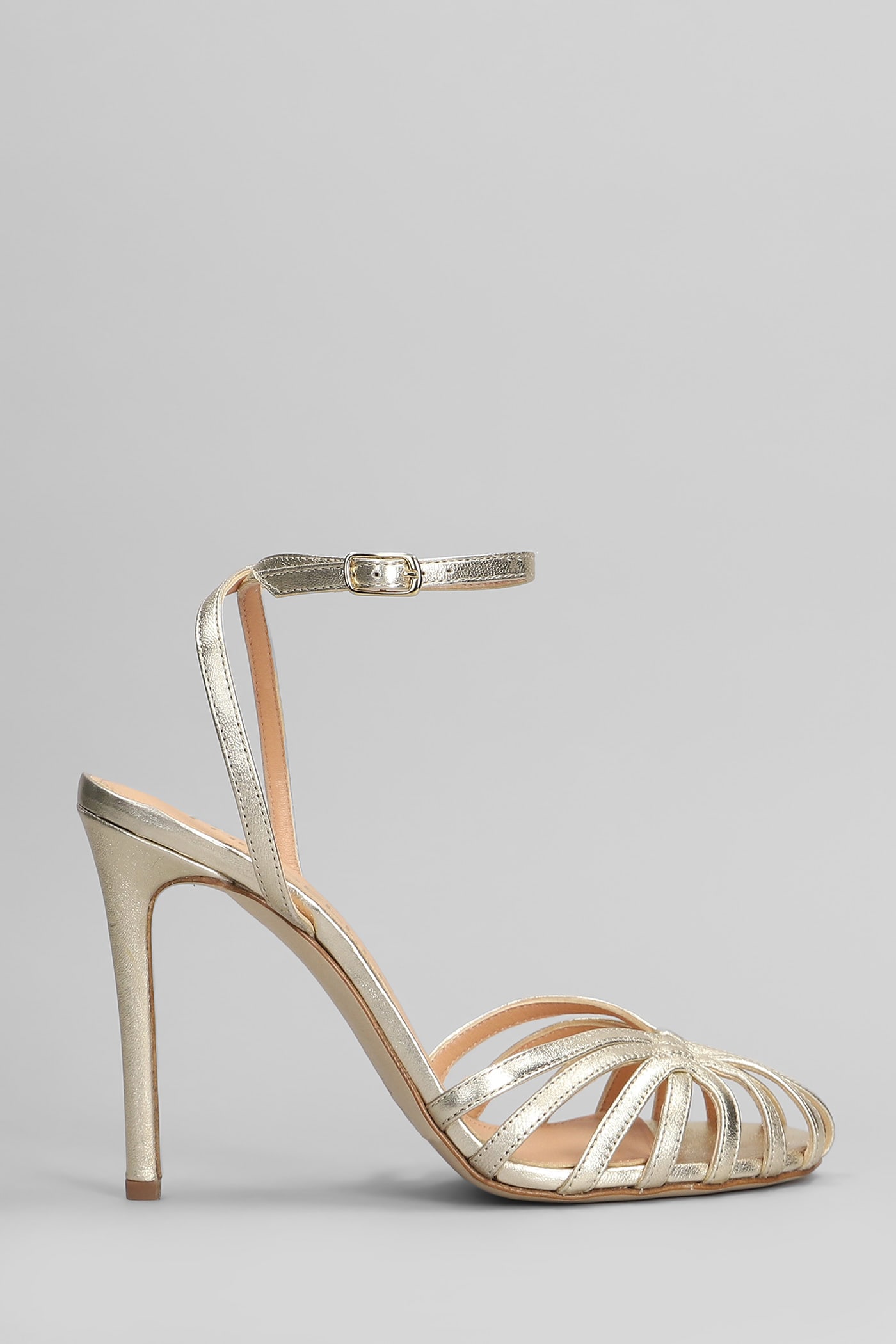 Sandals In Platinum Leather