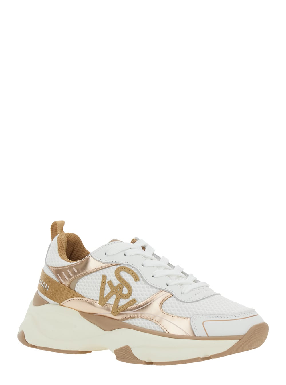 Stuart Weitzman Multicolor Sneakers With Logo Embroidery On The Side And Logo Patch On The Heel In Leather And Mesh In Multicolor