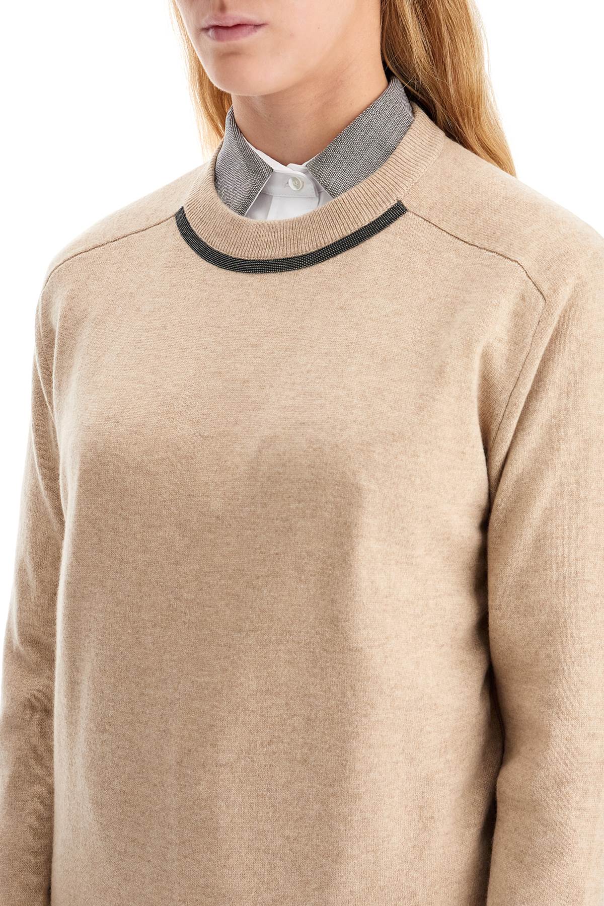 Shop Brunello Cucinelli Cashmere Crewneck Pullover In Camel Chiaro (beige)