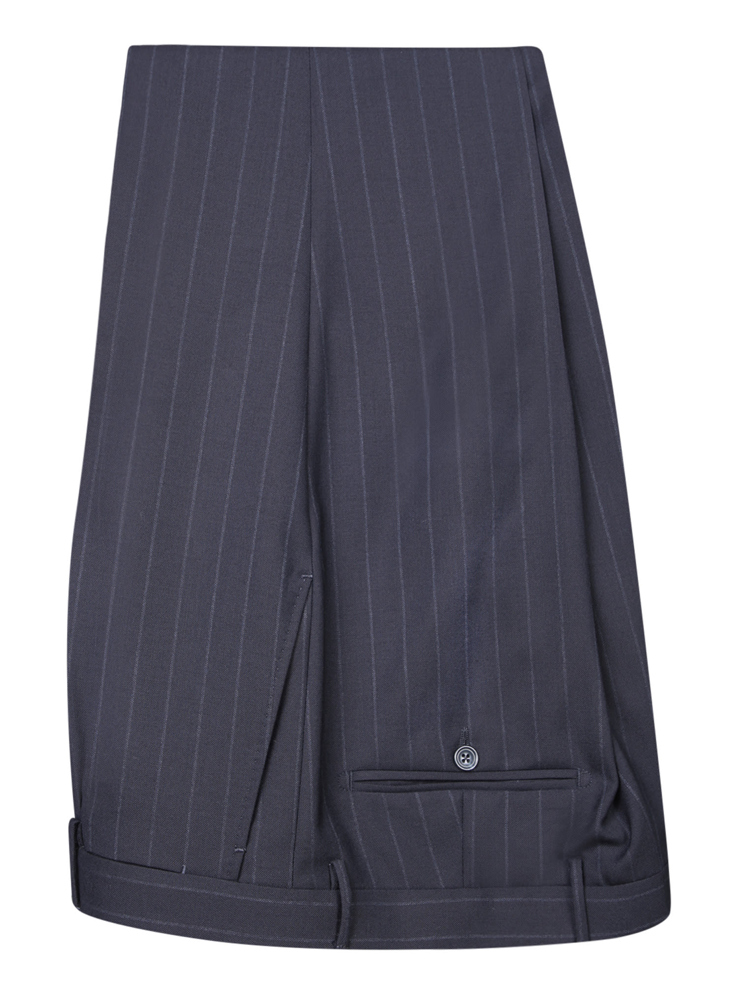 Shop Tagliatore Striped Blue Tailored Suit In Grey