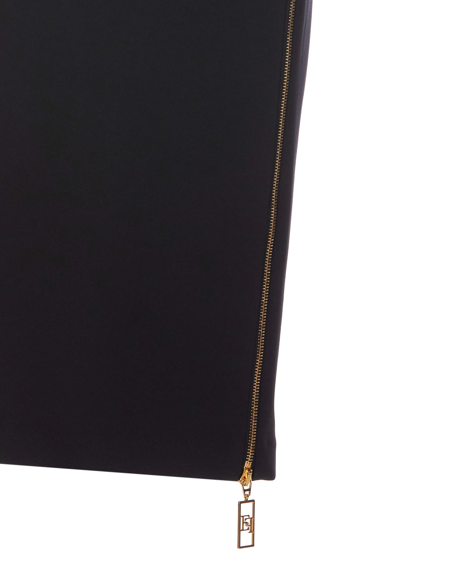 Elisabetta Franchi High Waist Back Slit Knee-length Skirts In Black