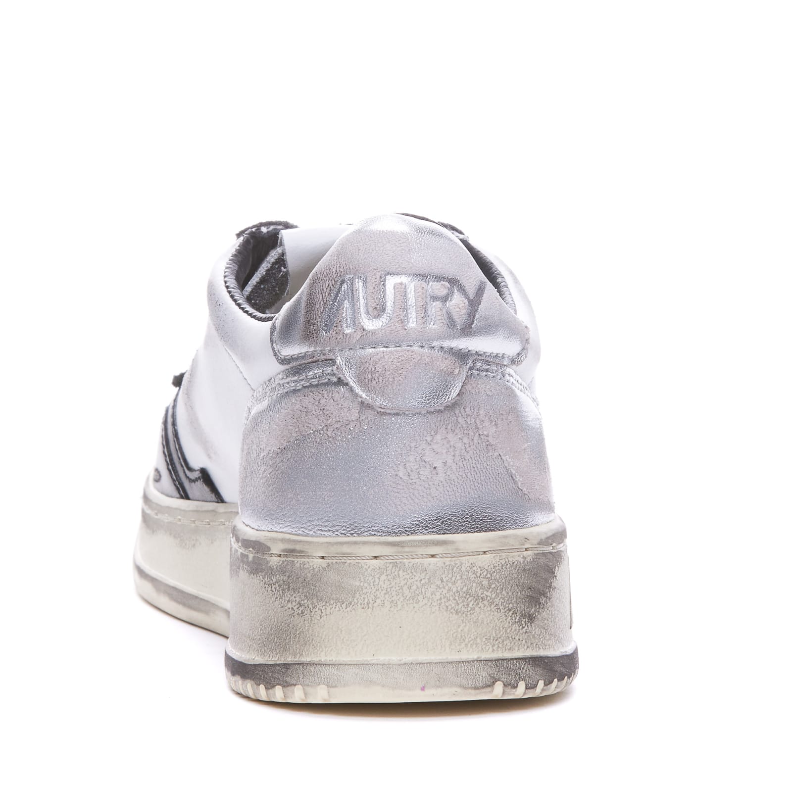 Shop Autry Medialist Super Vintage Sneakers In White Black Silver