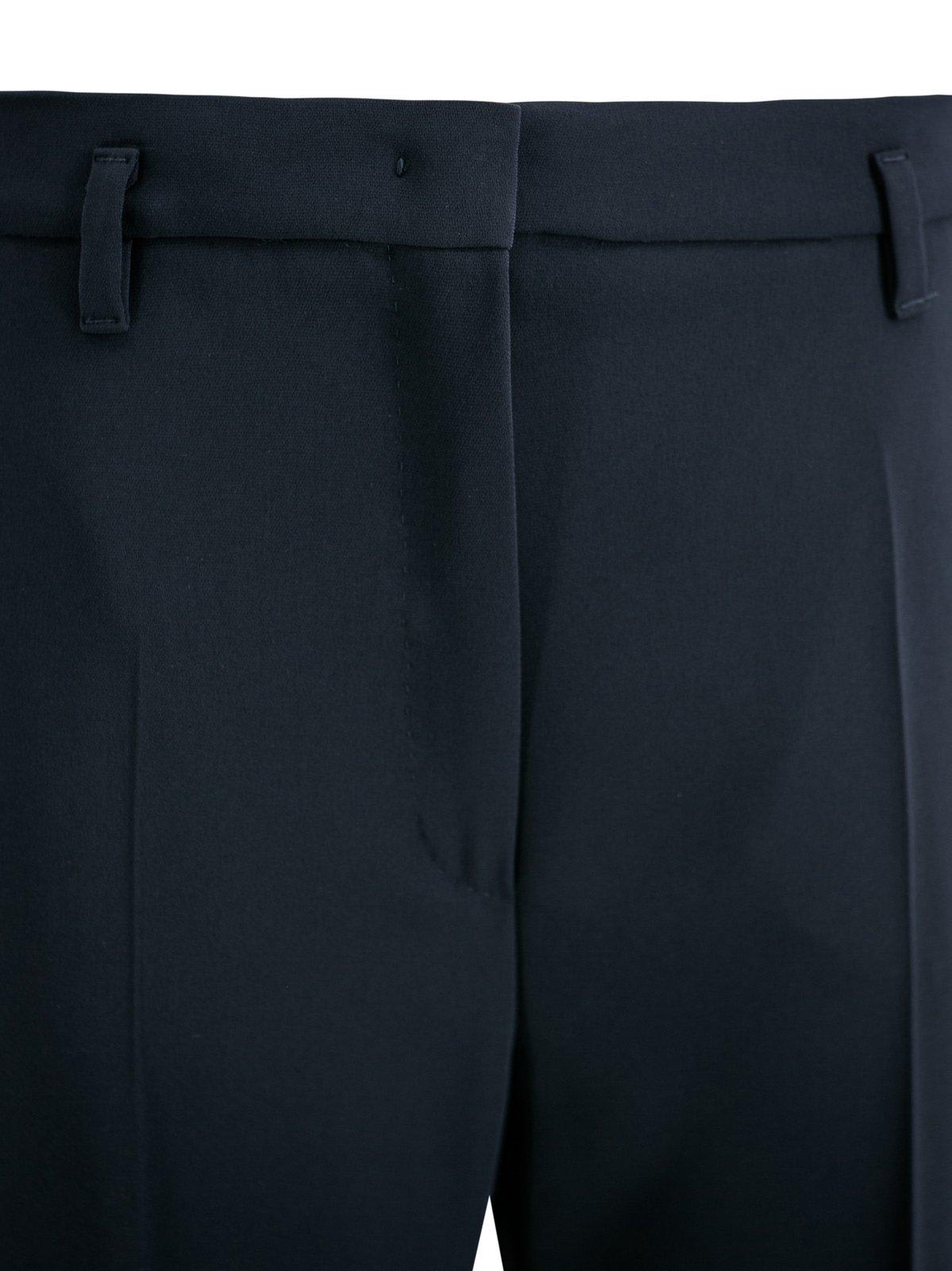 Max Mara High Waist Straight Leg Trousers In Blue