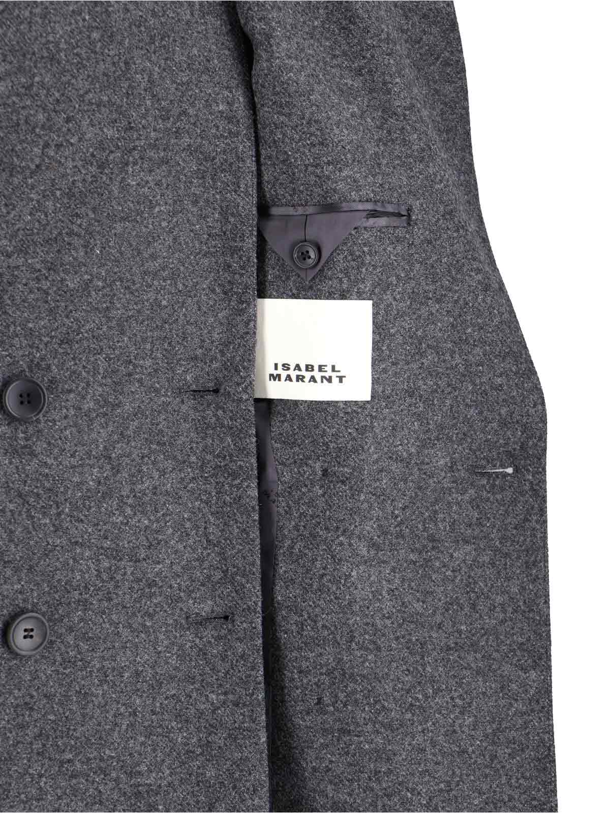 Isabel Marant Double-breasted Jacket With Notched Lapels In Gray