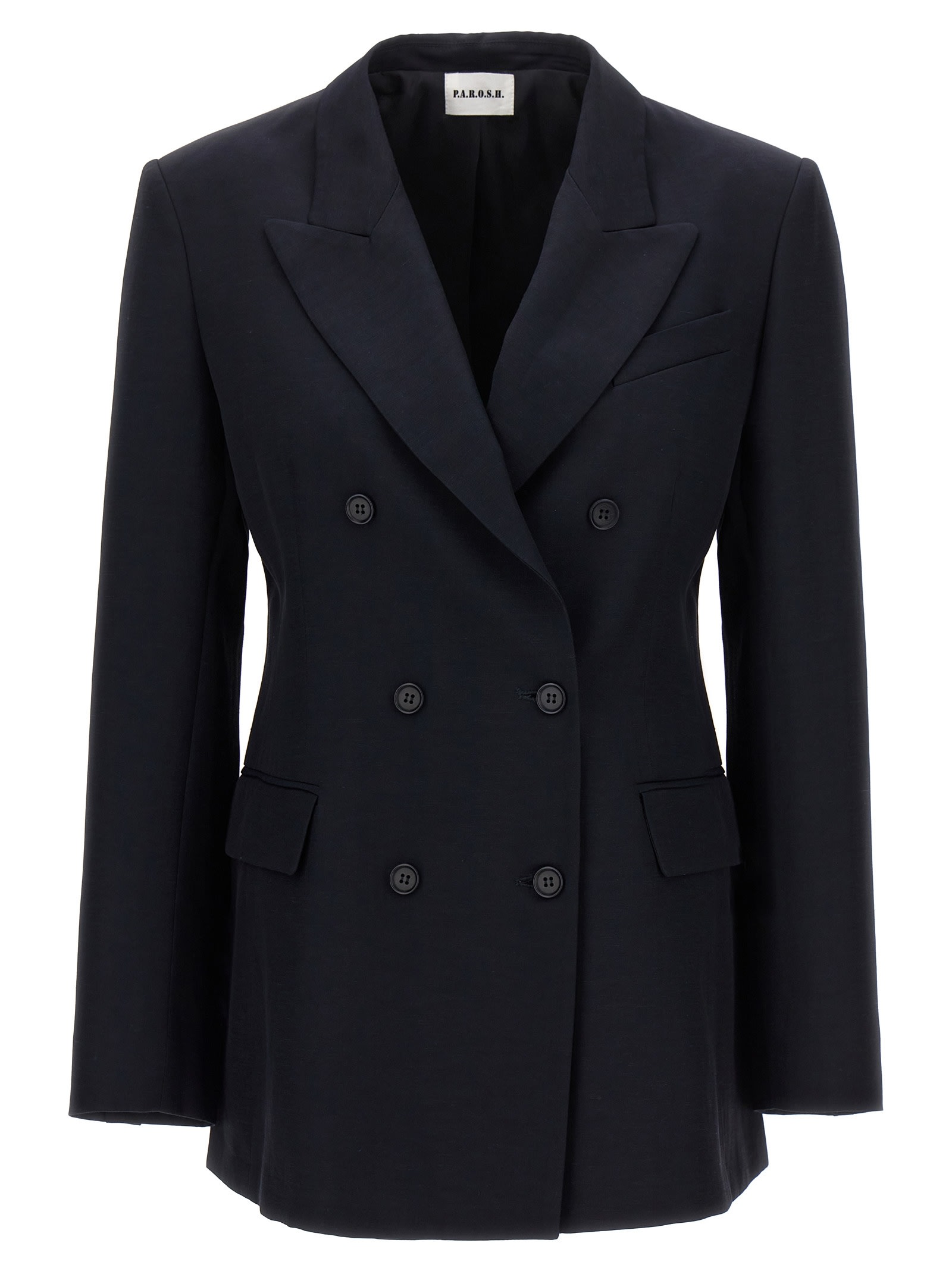 P.a.r.o.s.h Peak-lapels Double-breasted Blazer In Blue