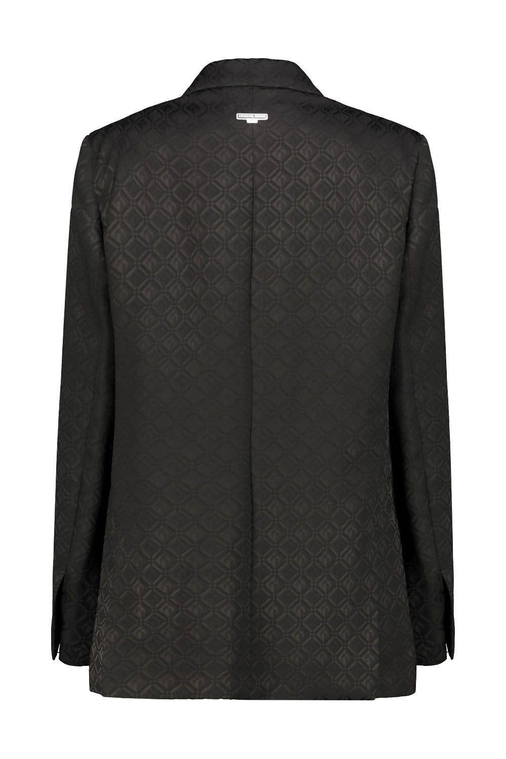 Shop Marine Serre Moon Diamond Jacquard Tailoring Boxy Suit Jacket In Black