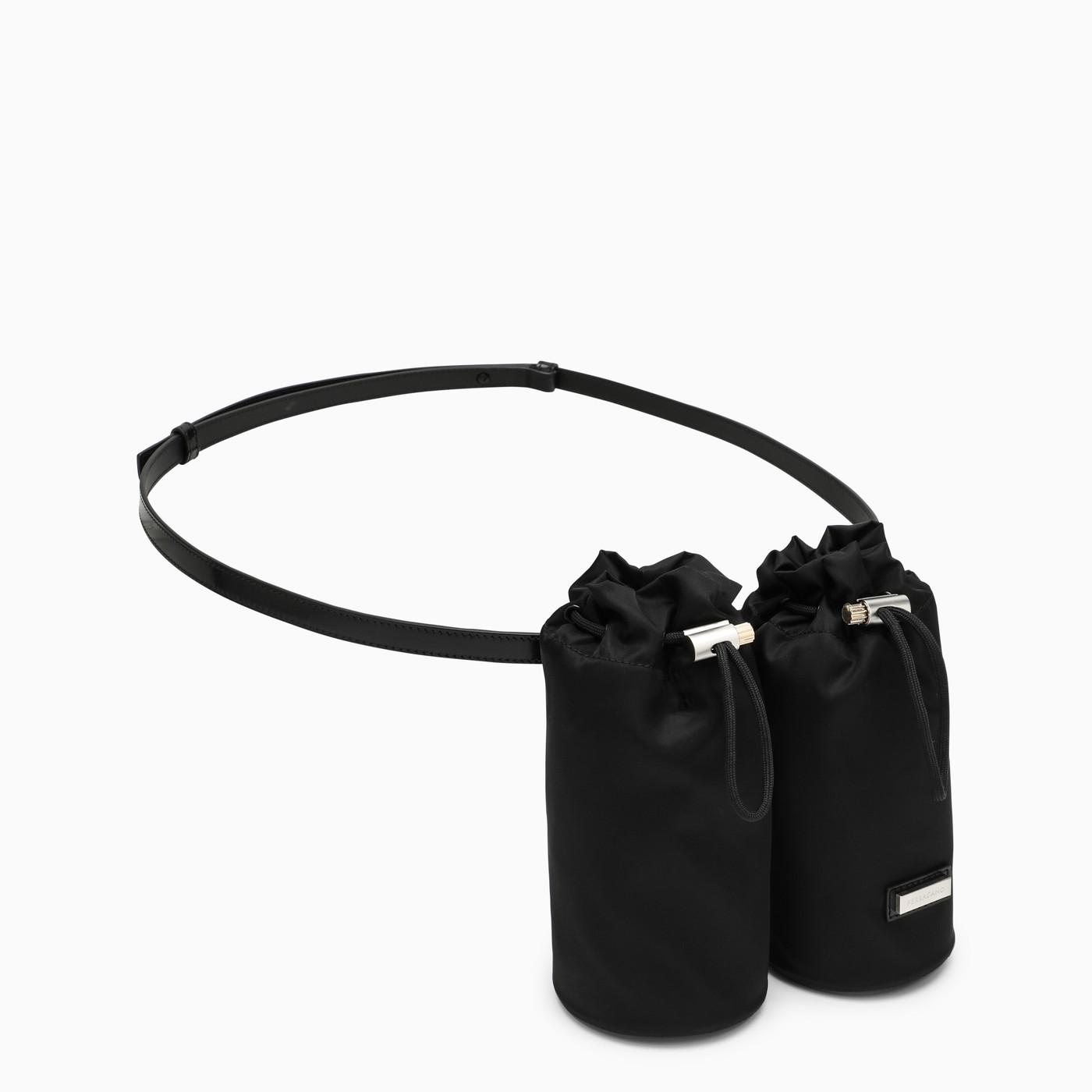 Shop Ferragamo Black Belt With Pockets