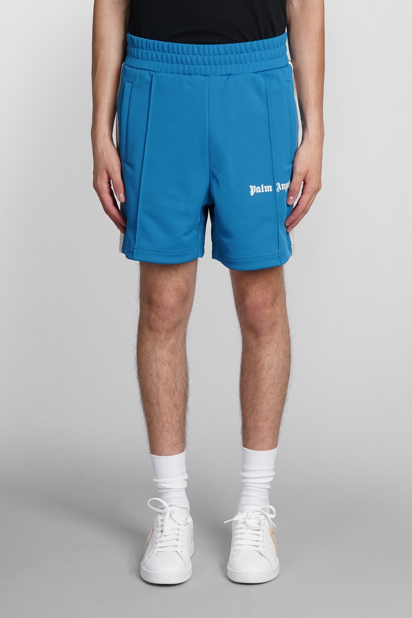 Palm Angels Shorts In Blue Polyester
