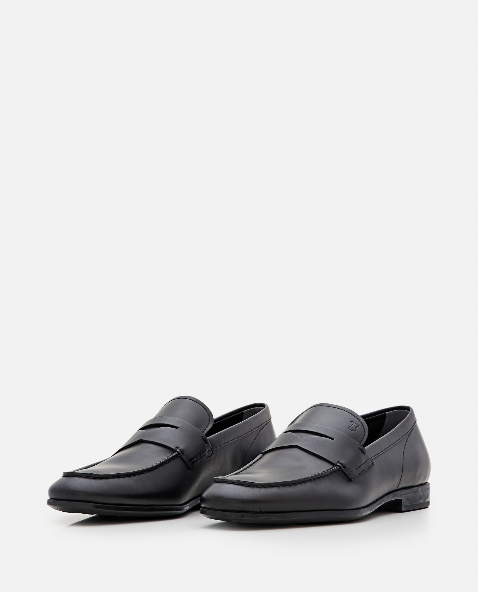 Shop Tod's Leather Loafers In Black