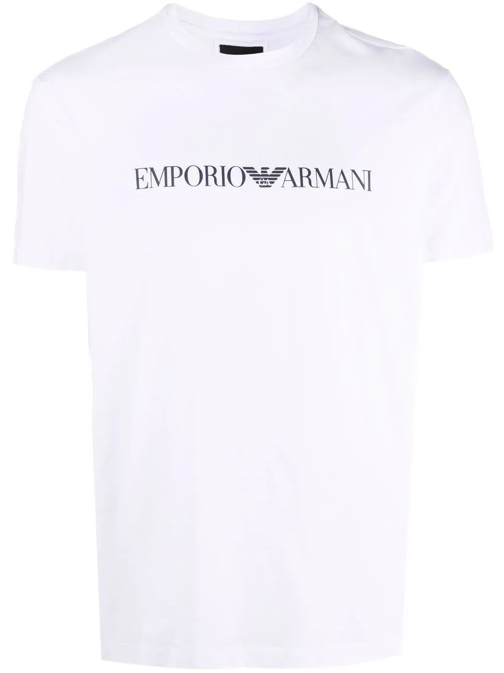 Shop Emporio Armani T-shirt In Optic White Logo